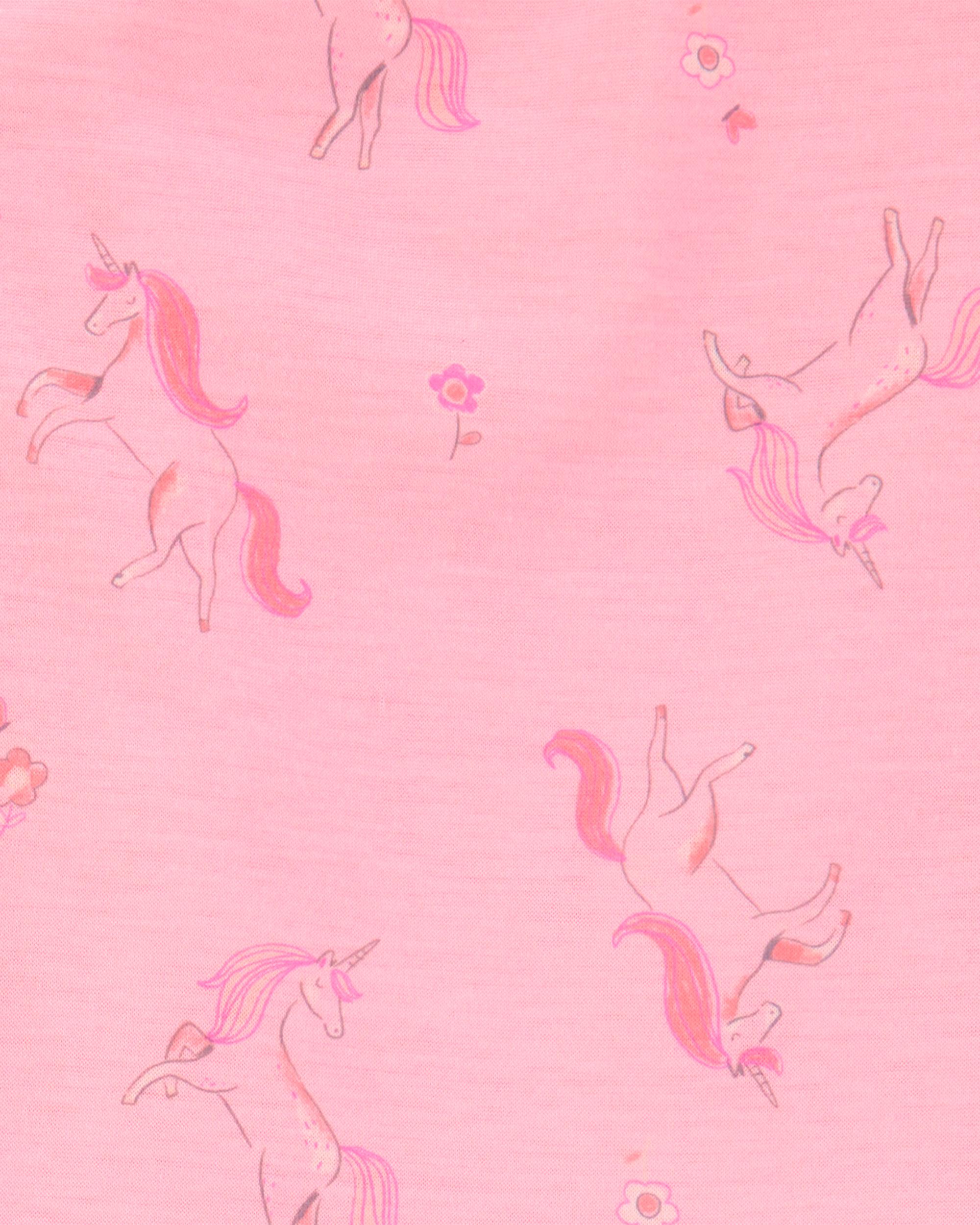 Toddler Girl Unicorn Print Loose Fit 2-Piece Pyjamas - Pink