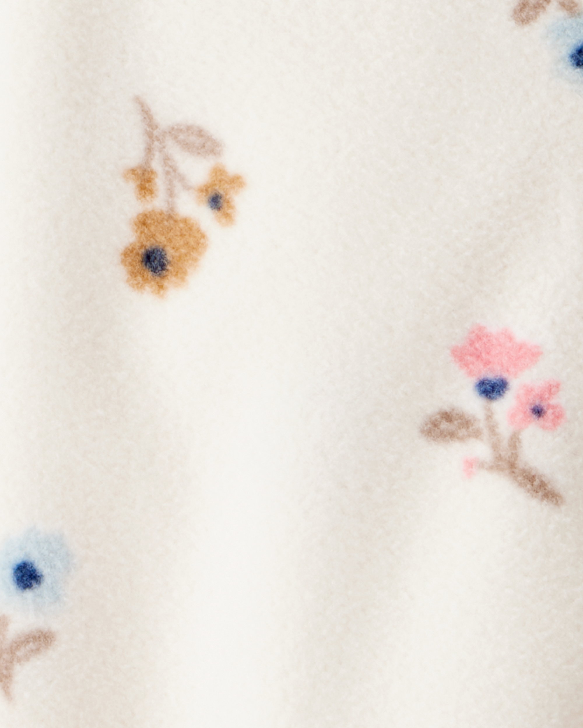 Baby Girl Floral Print Loose Fit Long-Sleeve 2-Way Zip Sleeper - White