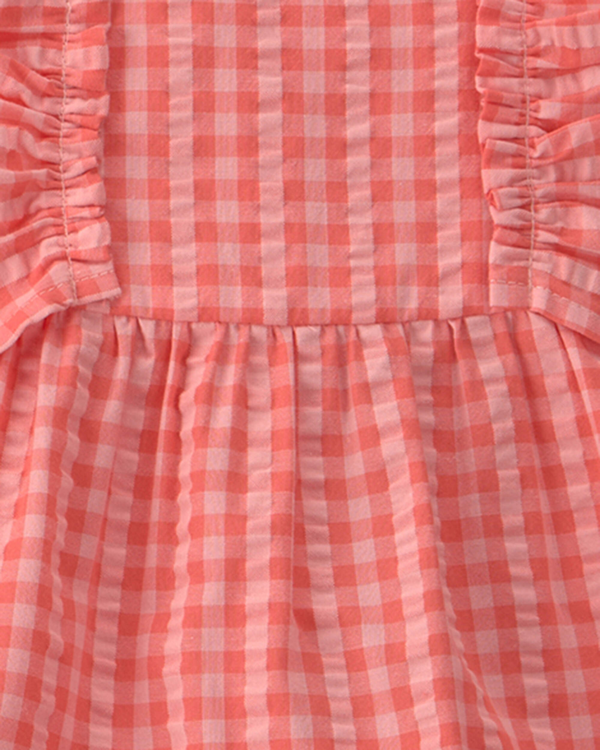 Baby Girl 3-Piece Gingham Top & Short Set - Pink