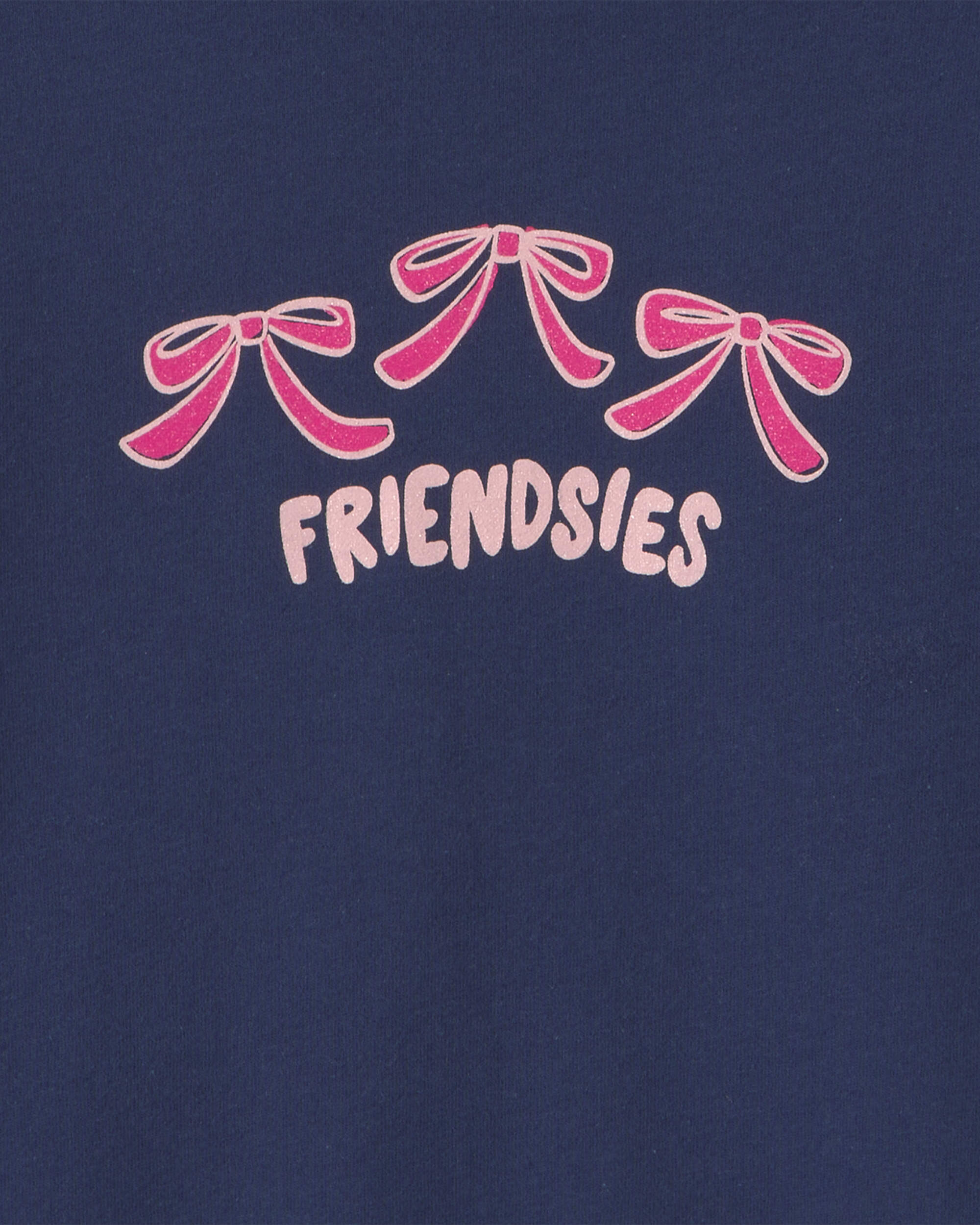 Girls 'Friendsies' Long-Sleeve Graphic Tee - Navy Blue