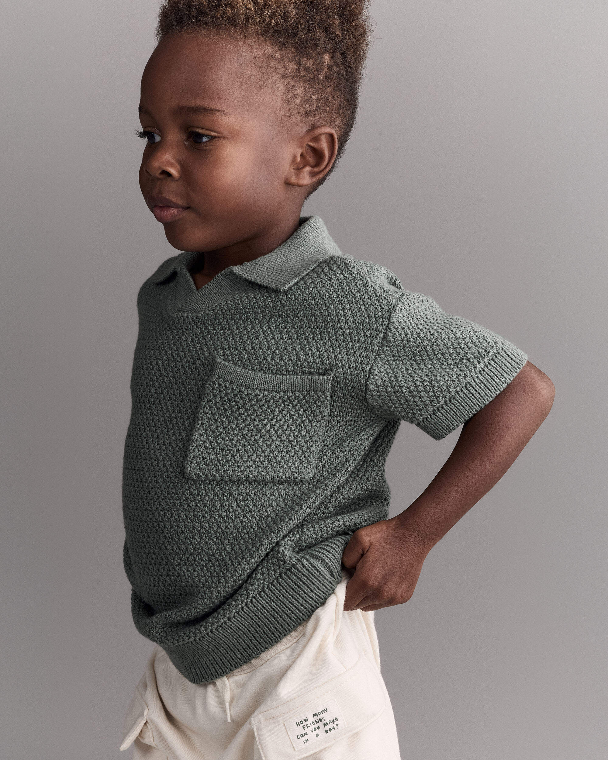 Toddler Boy Johnny Collared Polo - Olive