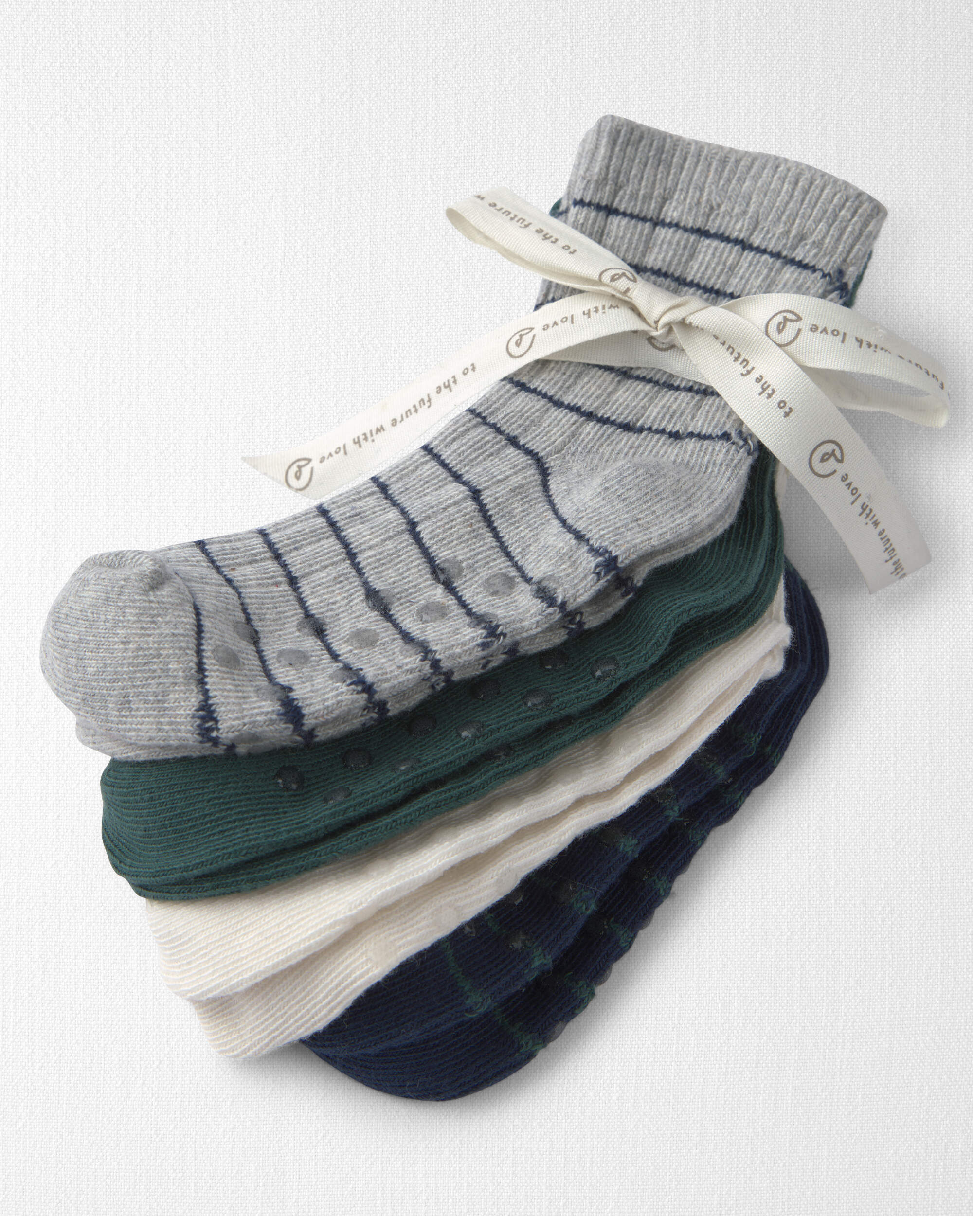 Toddler 4-Pack No-Slip Ankle Socks Made with Organic Cotton