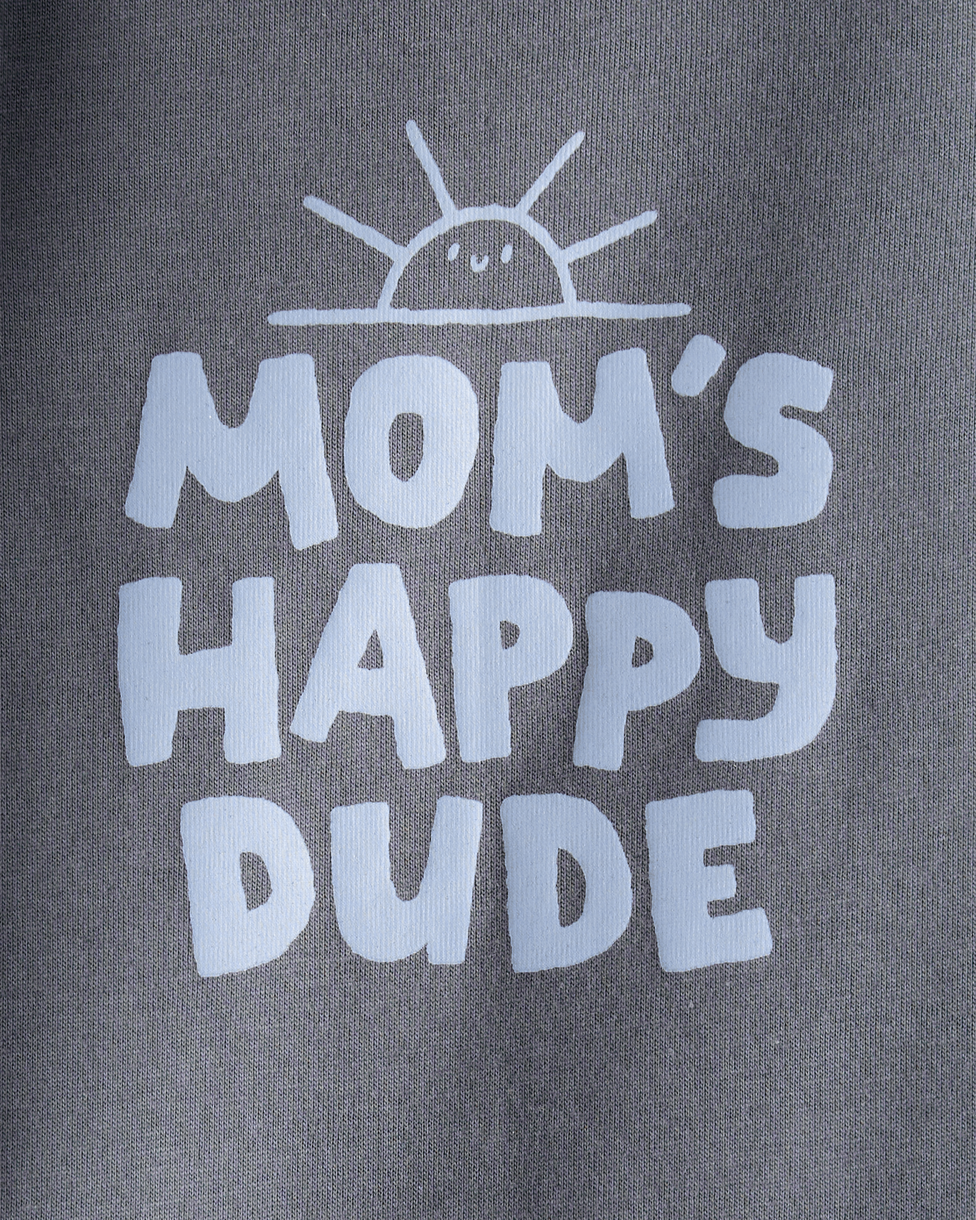 Baby Boy 'Mom's Happy Dude" Short-Sleeve Graphic Bodysuit - Grey