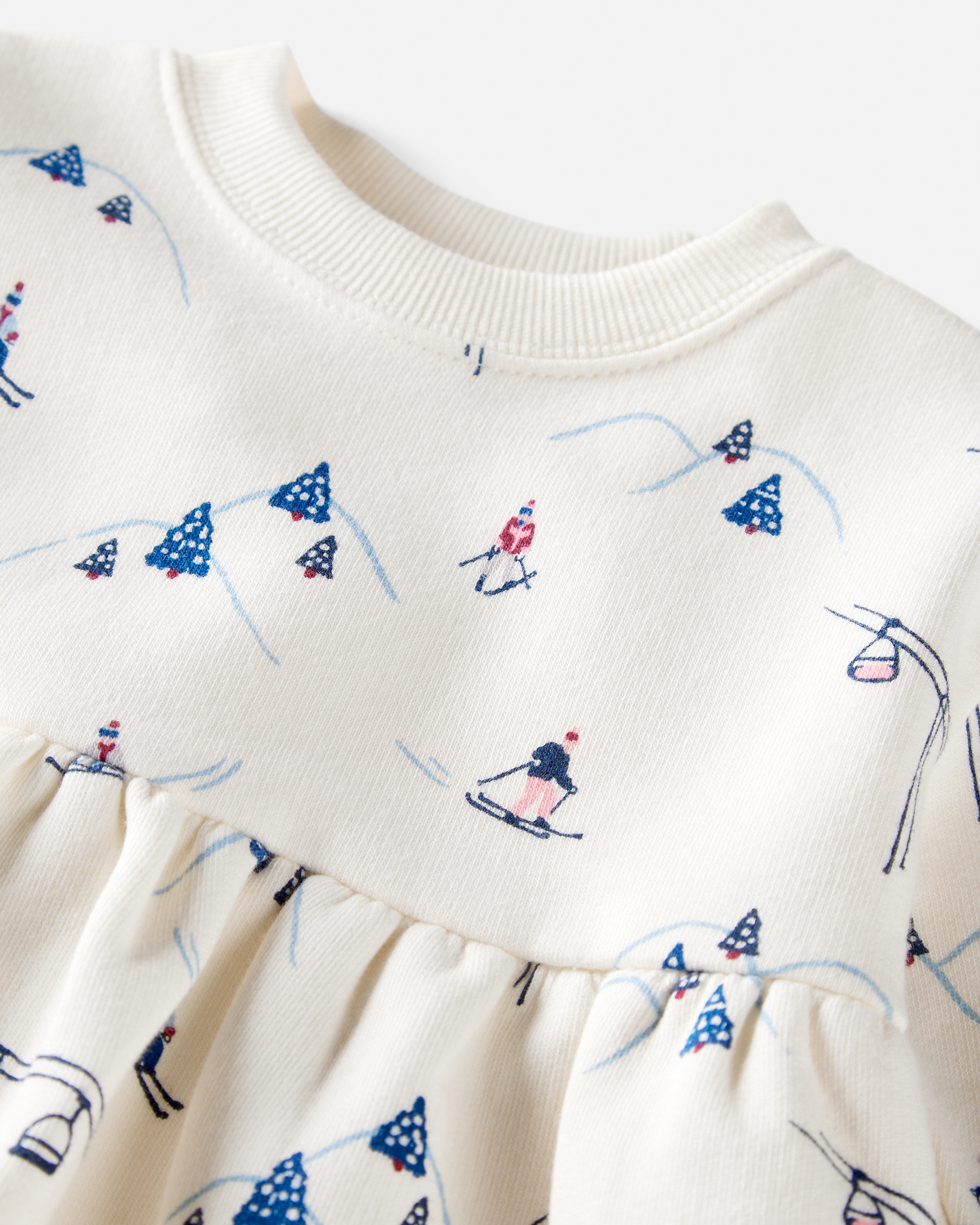 Baby Girl French Terry Dress Made with Organic Cotton Snowy Slopes Print
