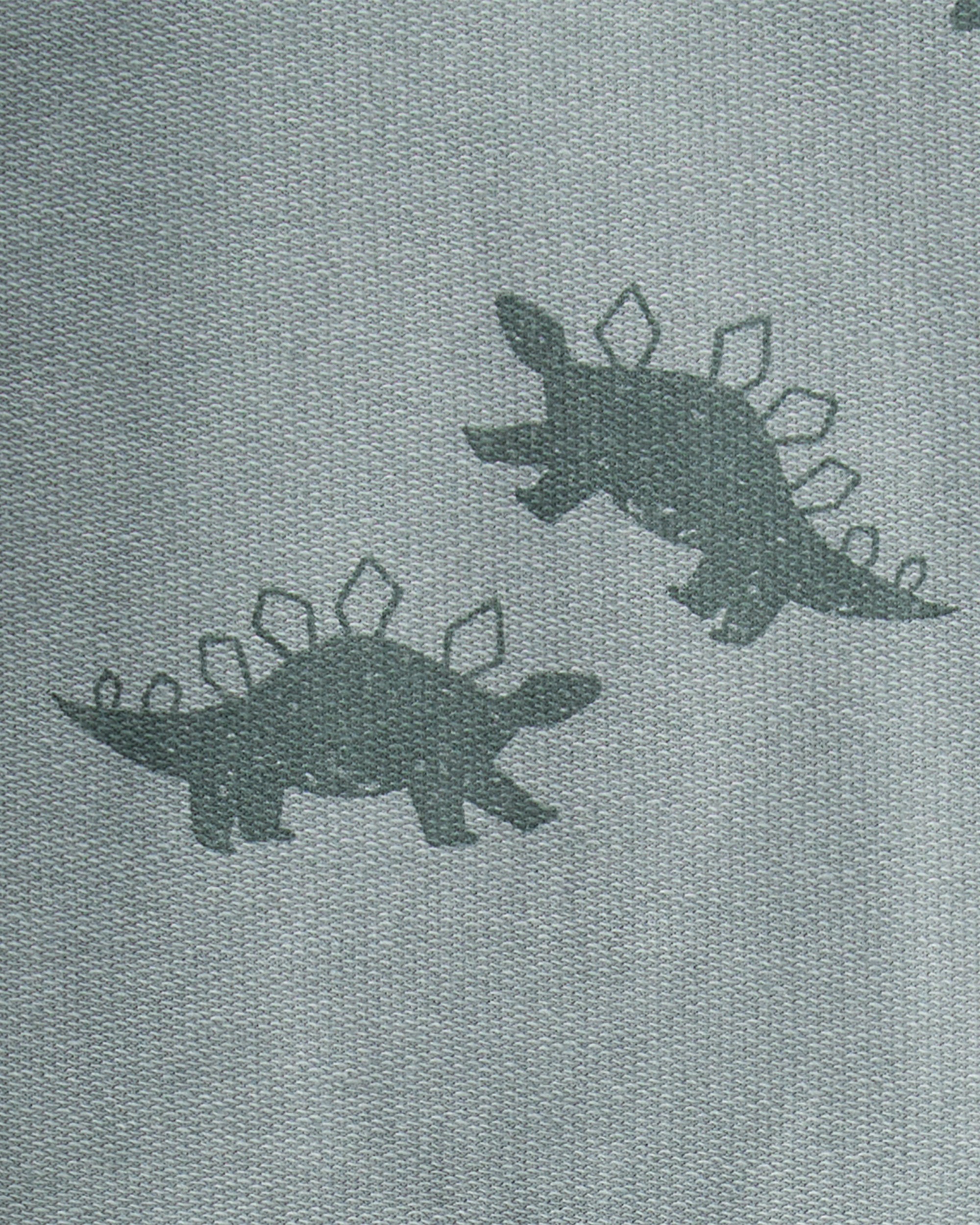 Toddler Boy Dinosaur French Terry Long-Sleeve Tee & Pant Set- Green/Grey