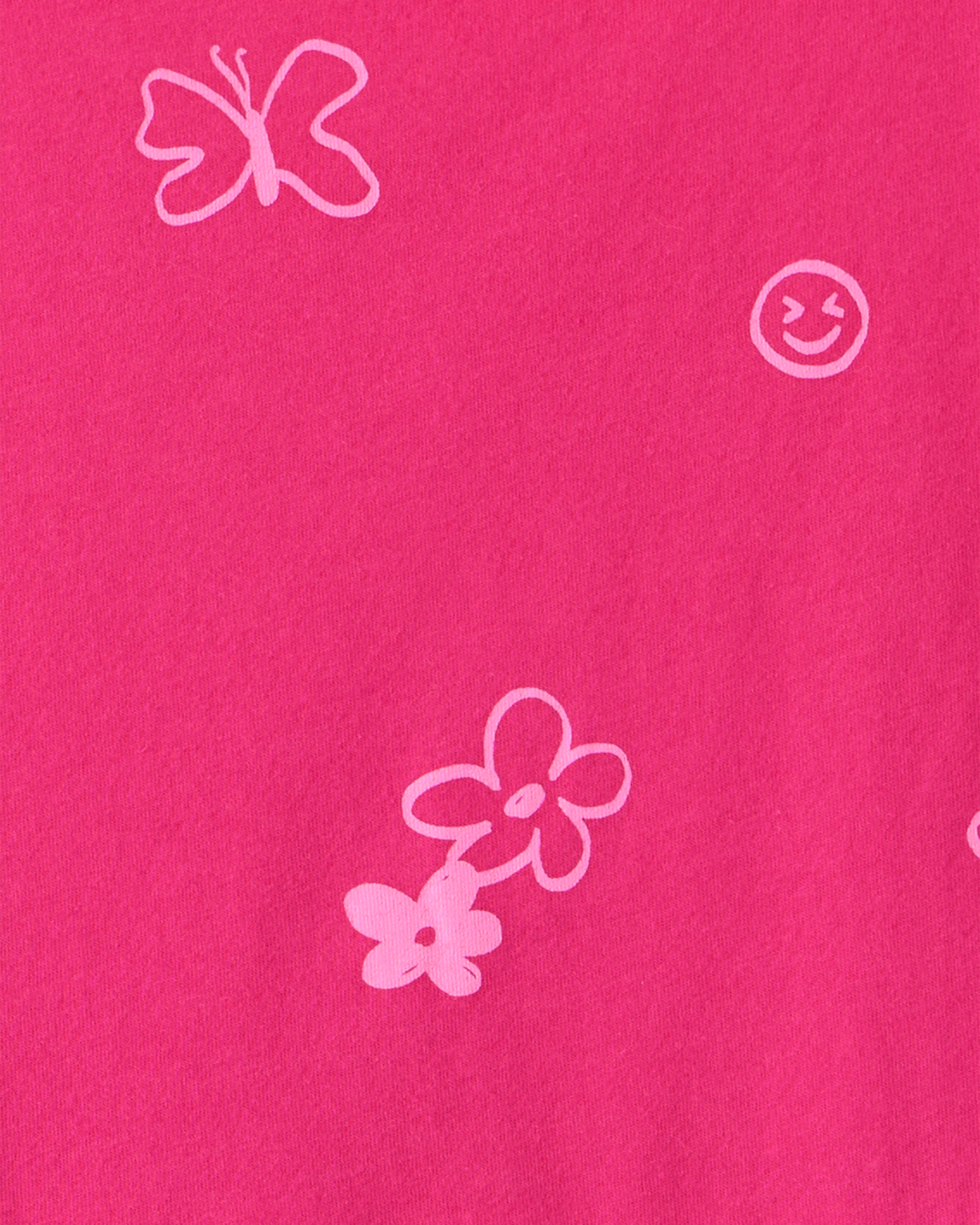 Girls Doodle Print Long-Sleeve Dress - Pink