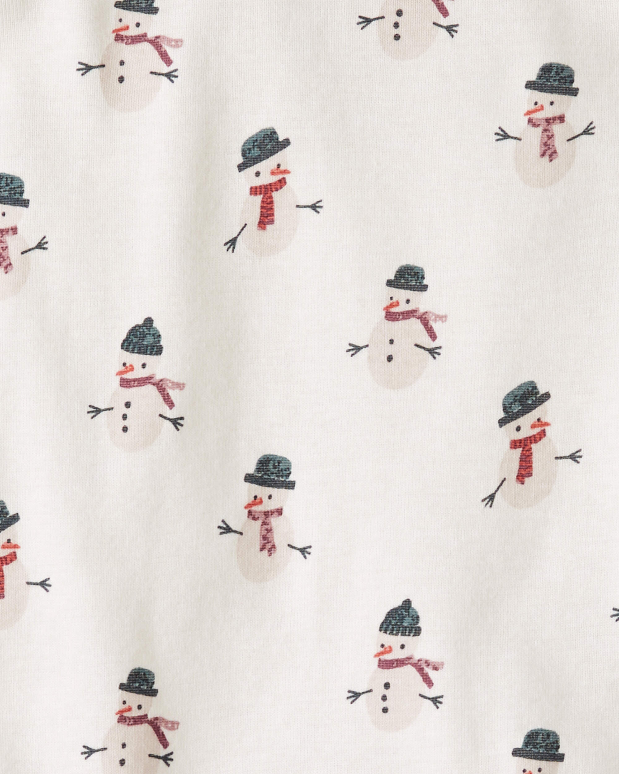 Toddler Organic Cotton Snowman Print Pyjamas