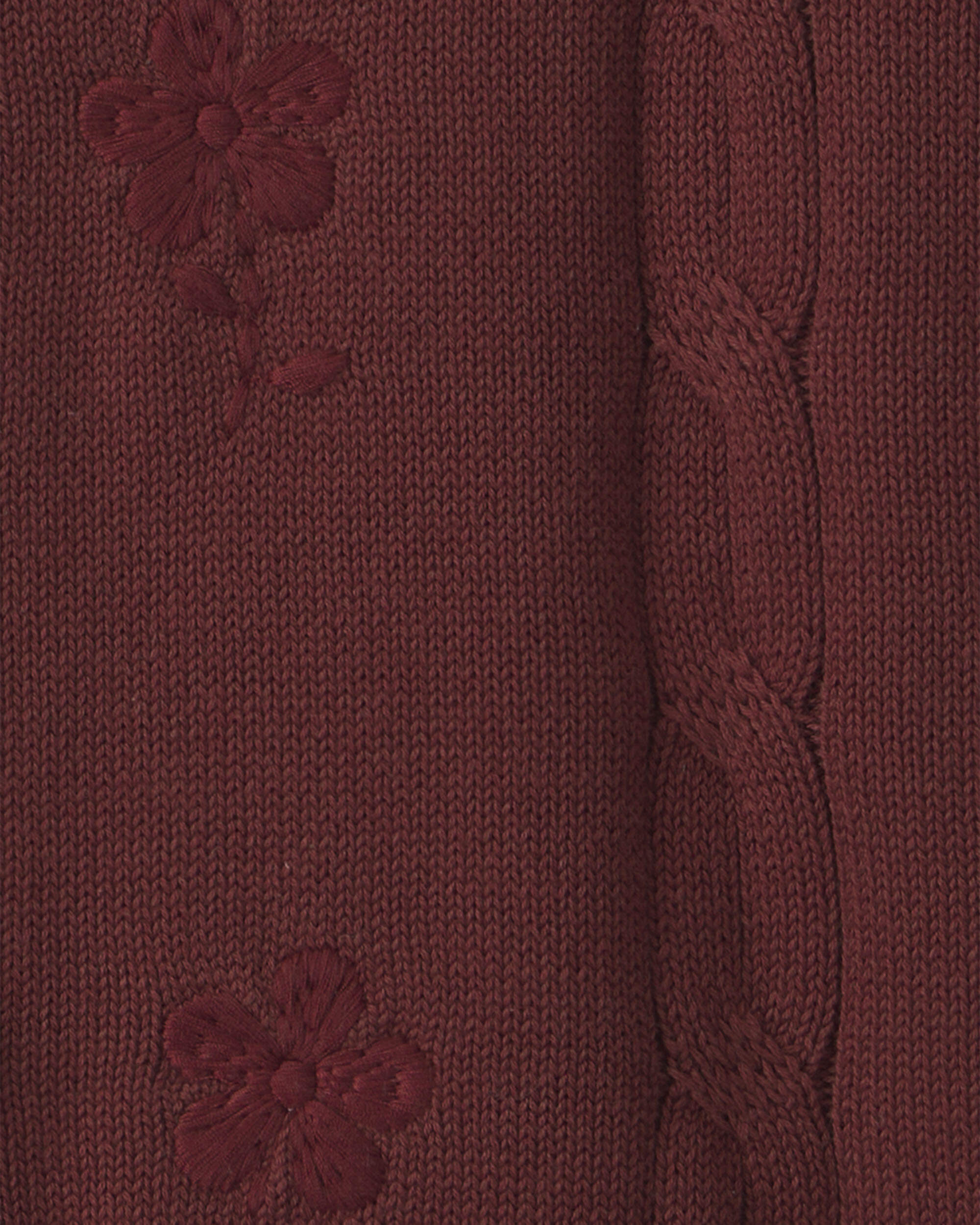 Girls Organic Cotton Sweater Knit Embroidered Cardigan