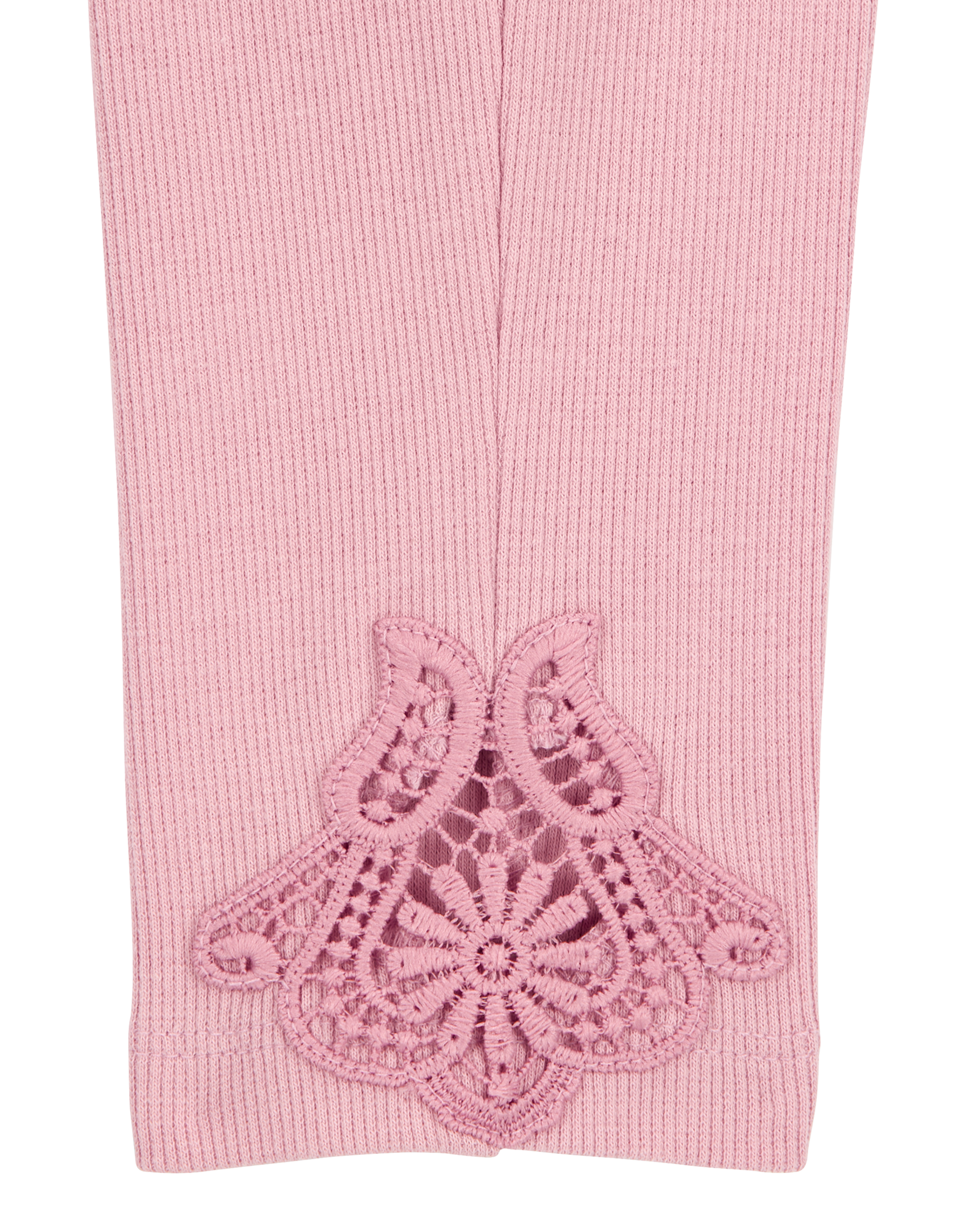 Baby Lace Detail Ribbed Leggings