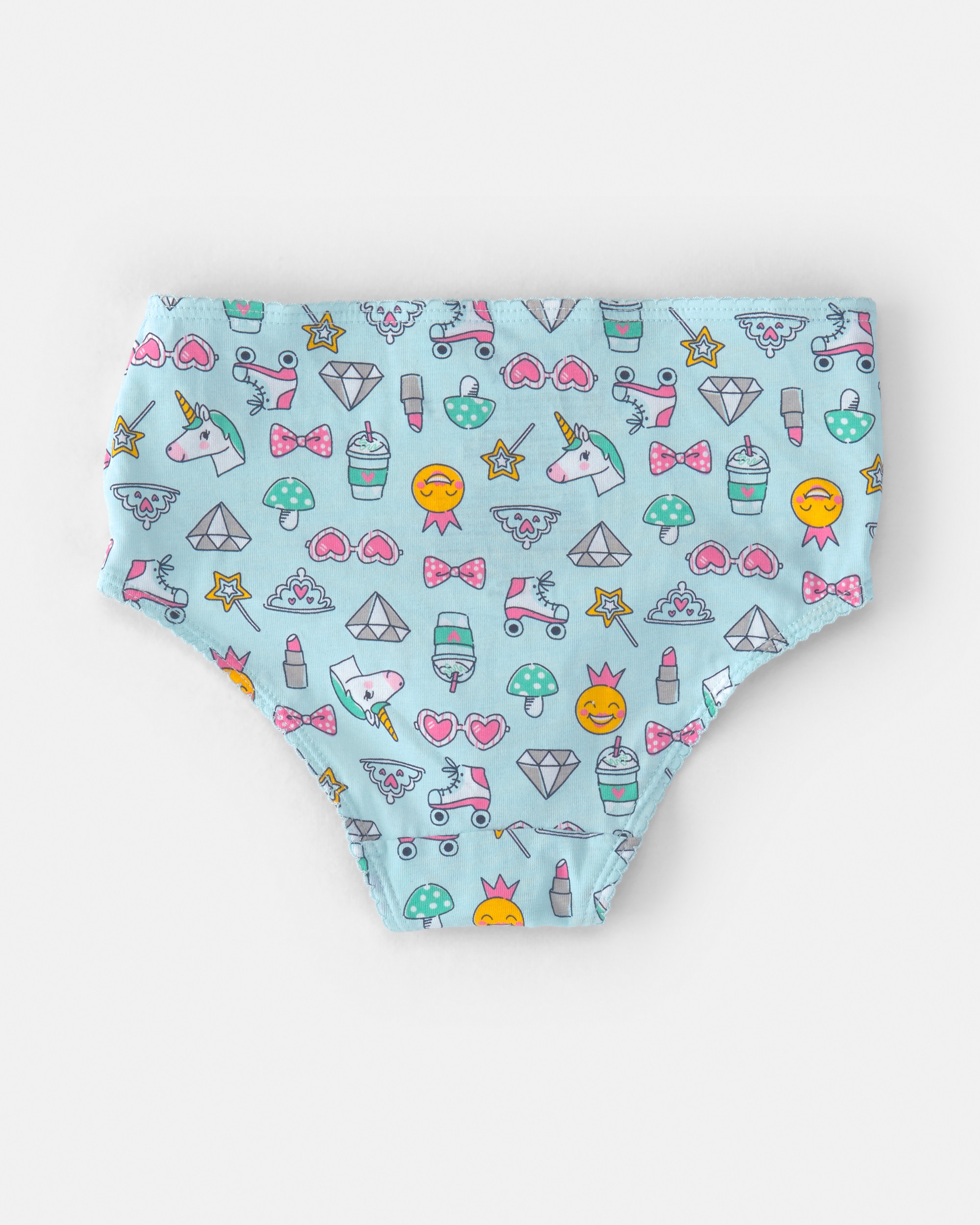 Girls 7-Pack Blue Unicorn Brief Underwear