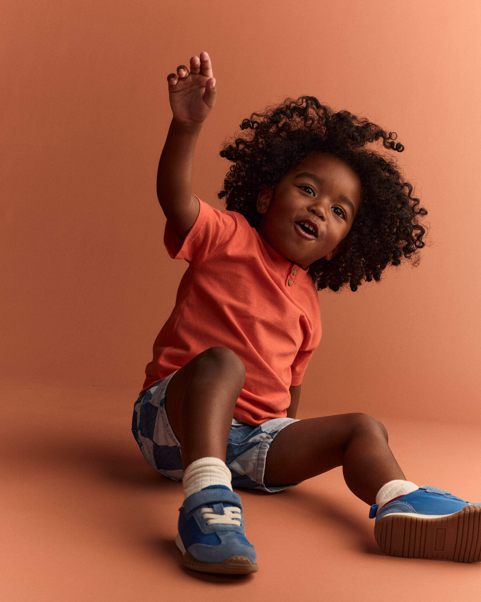 Toddler Boy Button-Front Tee - Orange