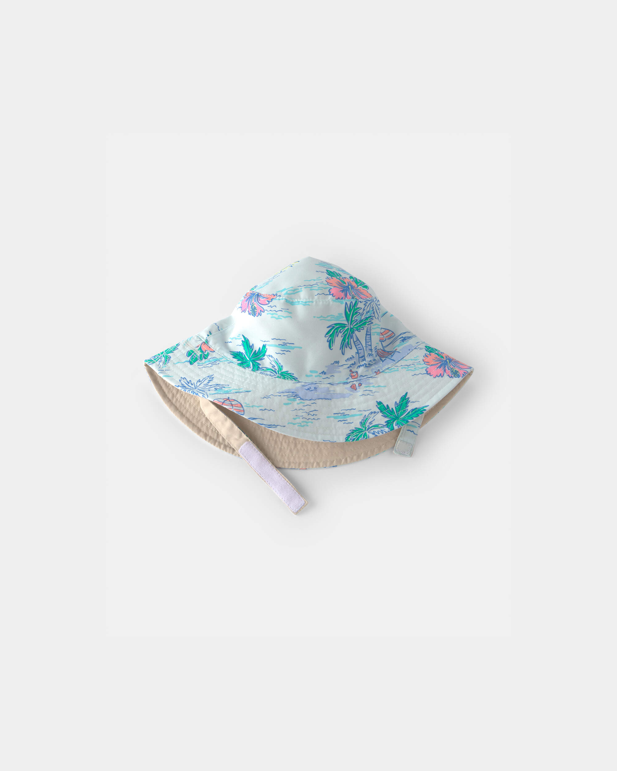 Baby Boy Tropical Print/Green Reversible Swim Hat