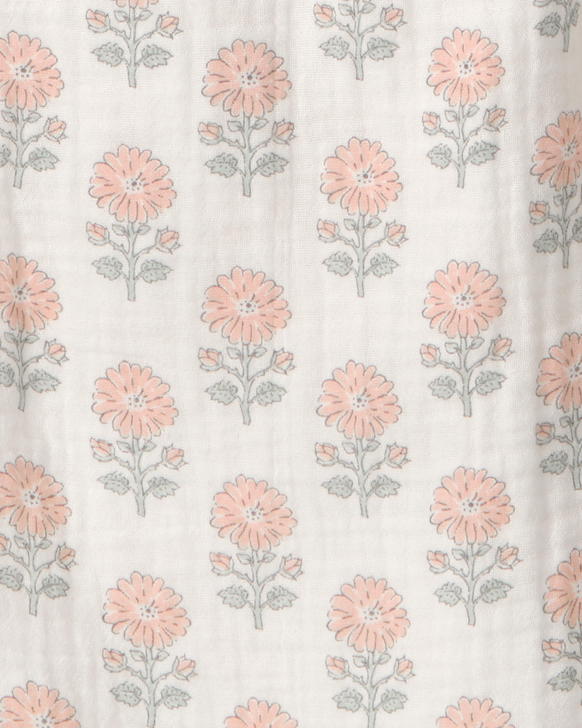 Toddler Girl Organic Cotton Gauze Jumpsuit Rosebud Petal Print