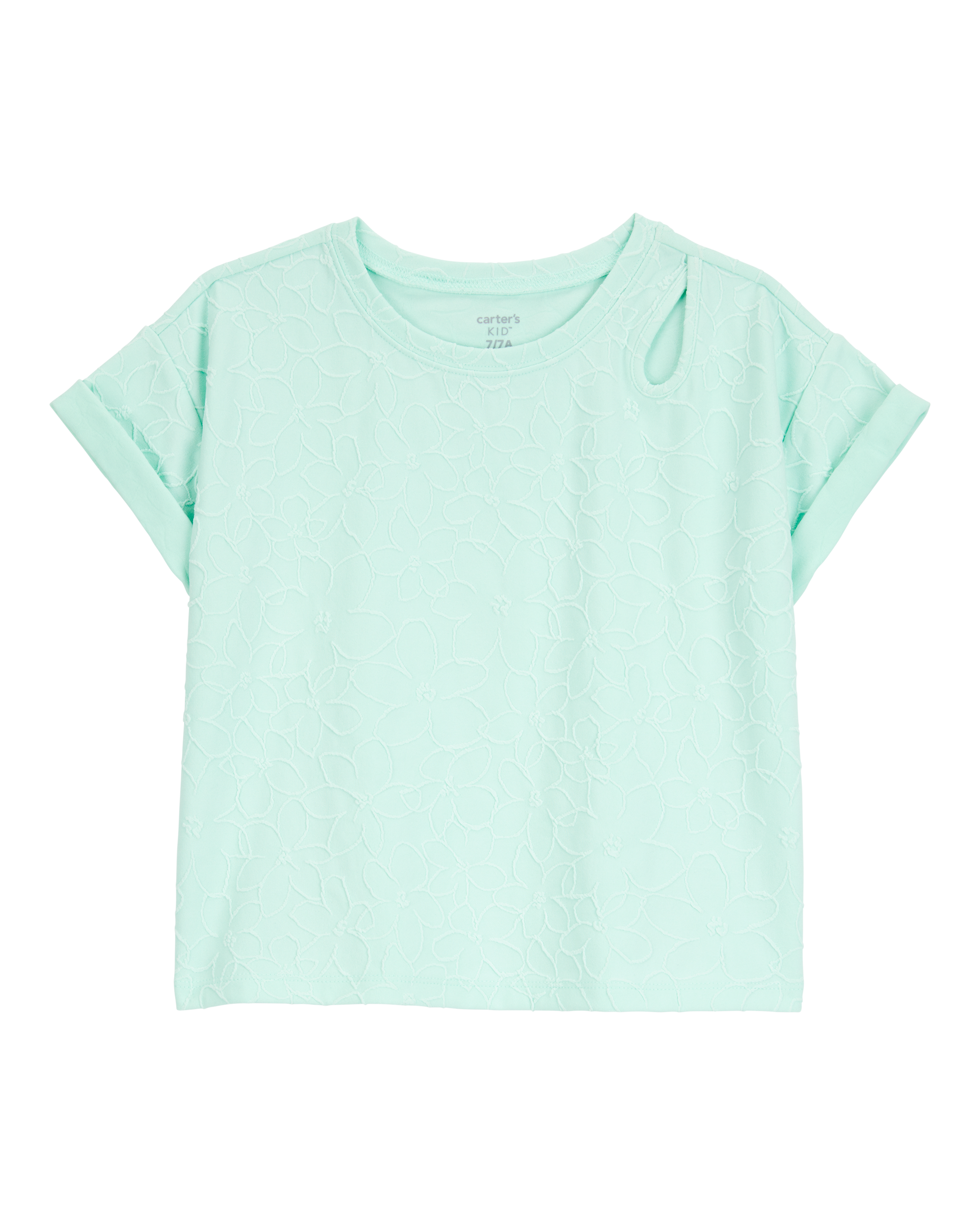 Girls Solid Short-Sleeve Tee - Turquoise