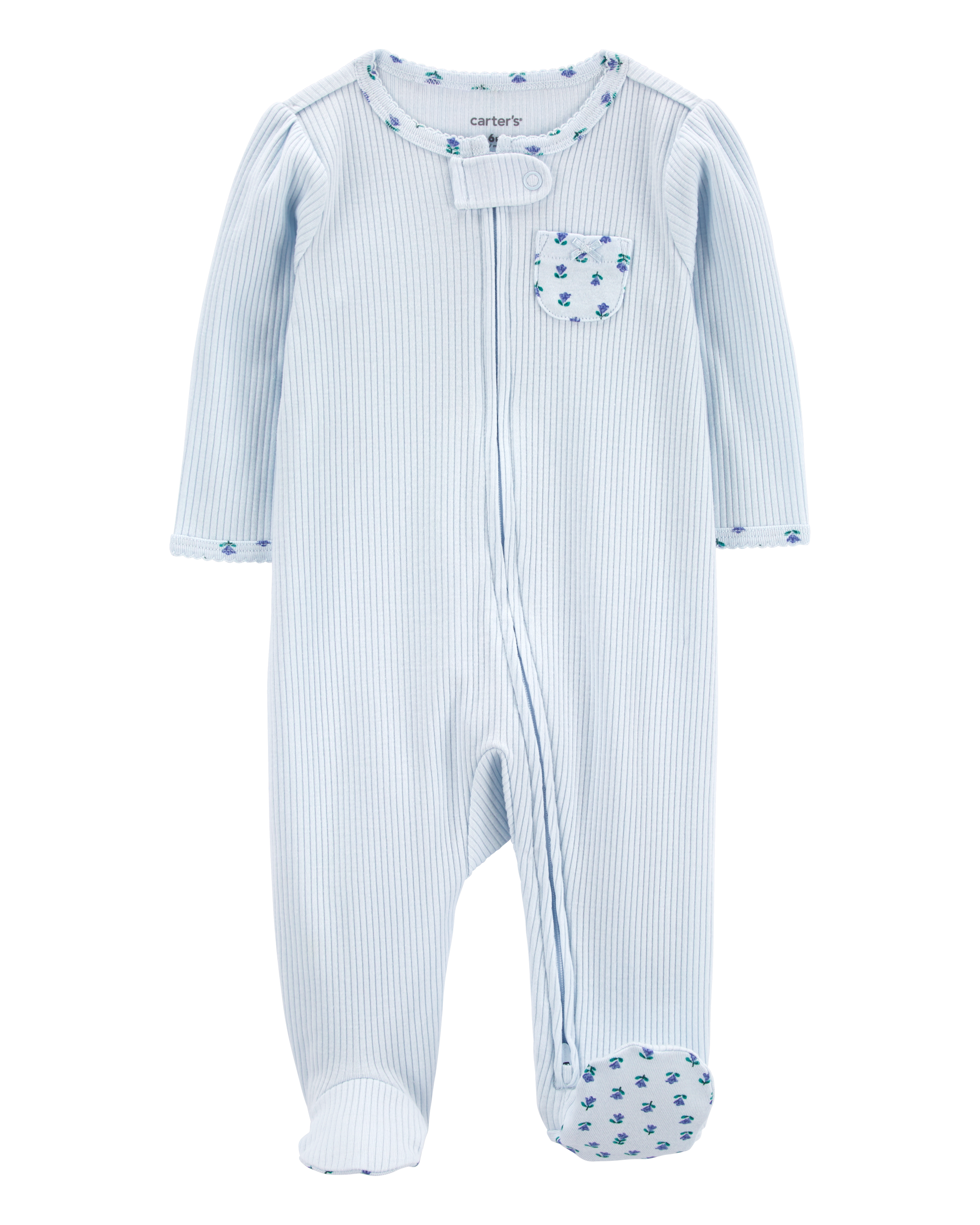 Baby Floral 2-Way Zip Thermal Sleeper Pyjamas