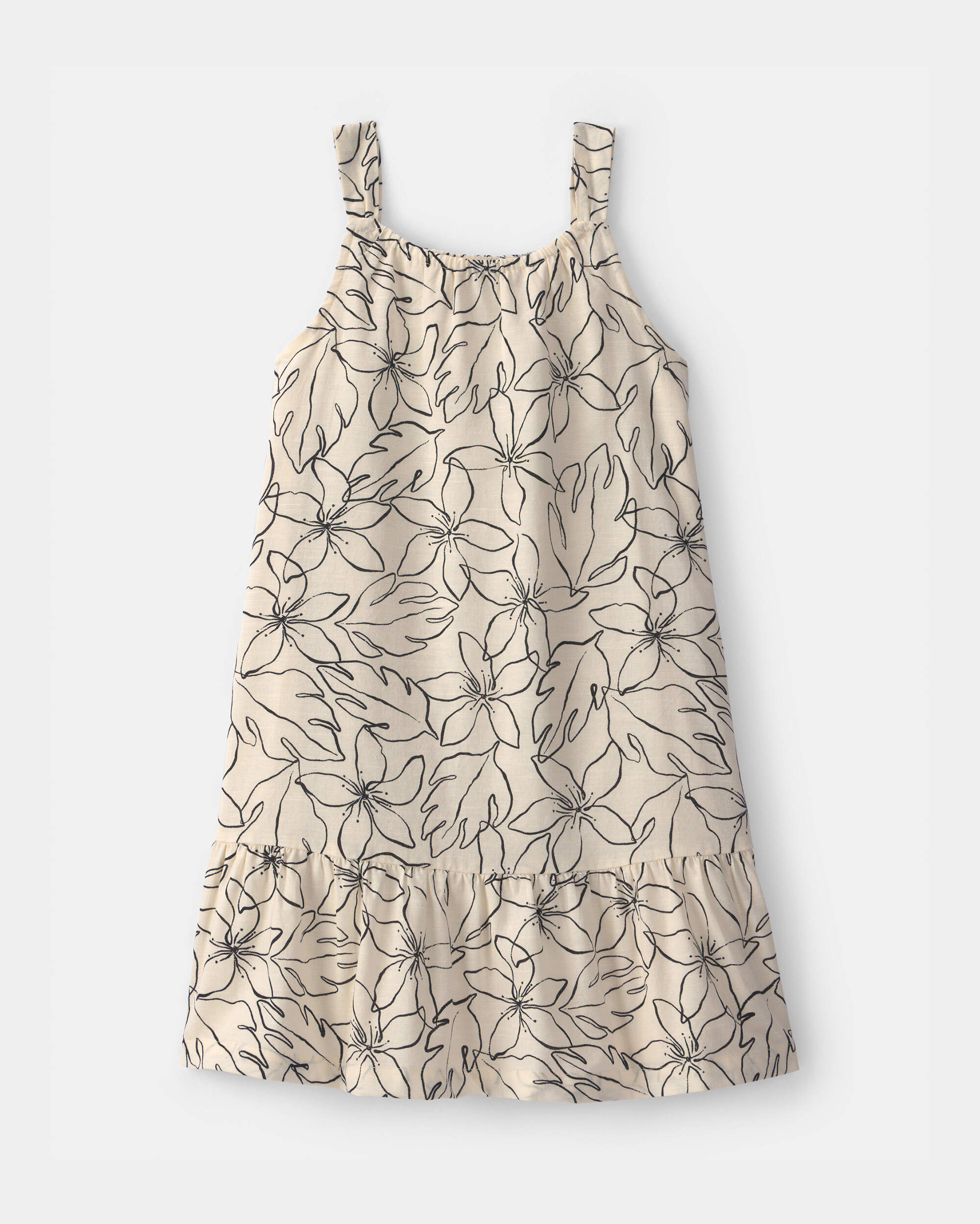 Girls Floral Smocked Dress - Ivory