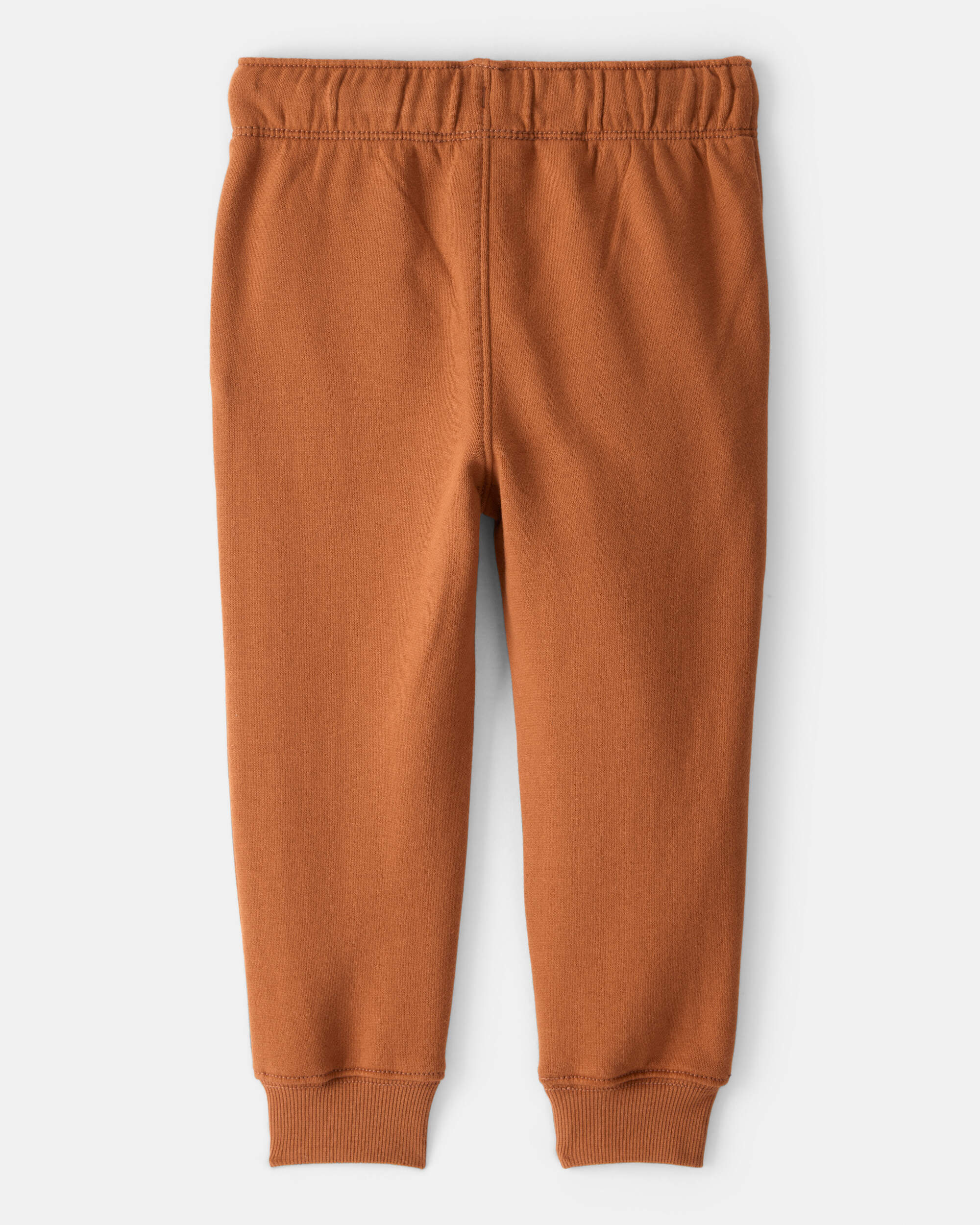 Toddler Boy Solid Fleece Cotton Jogger - Brown