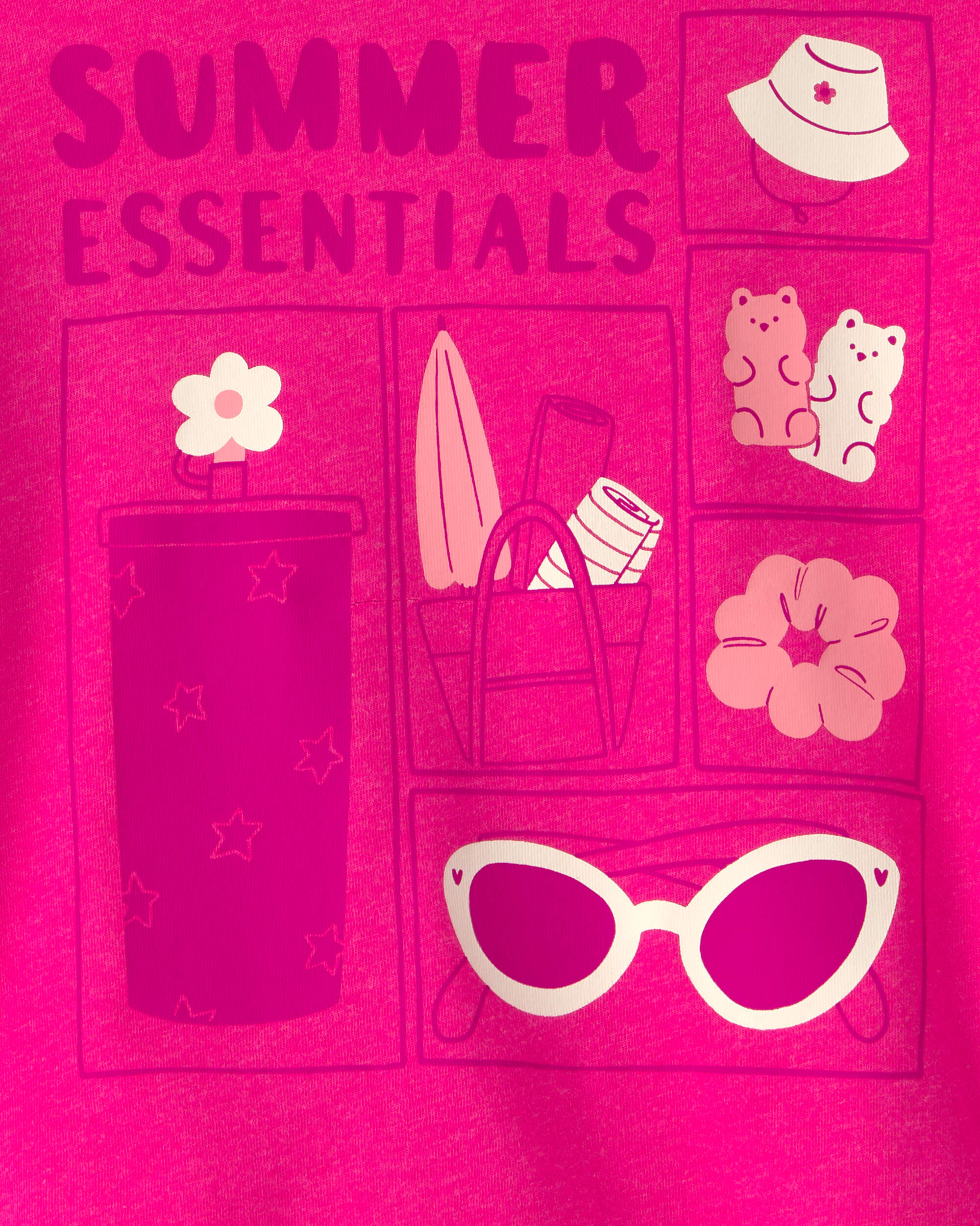 Baby Girl 'My Bag's All Packed' Summer Graphic Tee - Pink