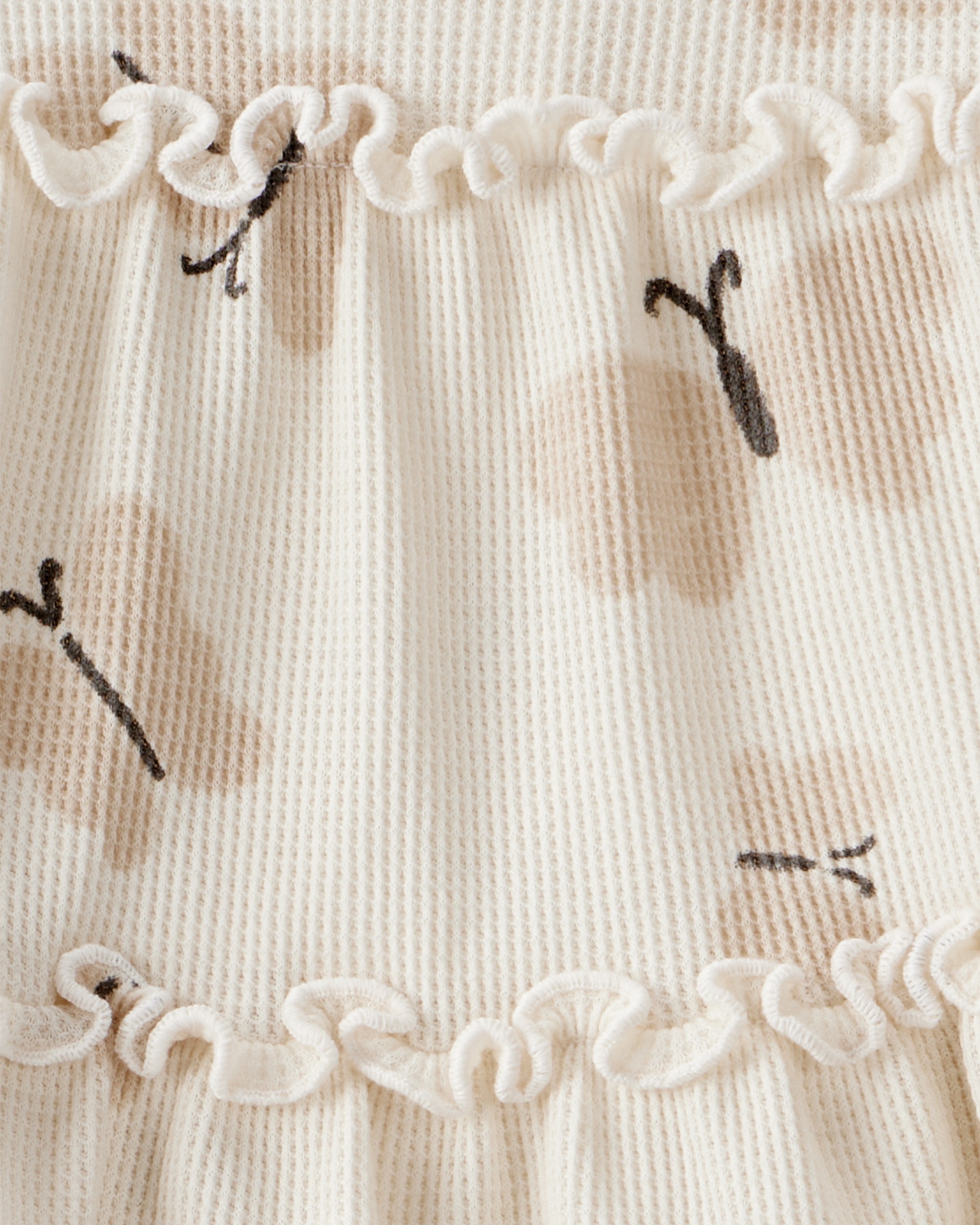 Baby Girl Butterfly Top & Pant Set - Cream