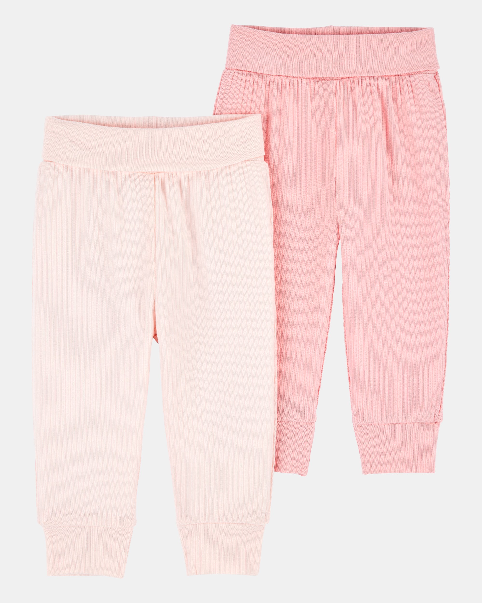 Baby Girl 2-Pack PurelySoft Pull-On Pants - Pink