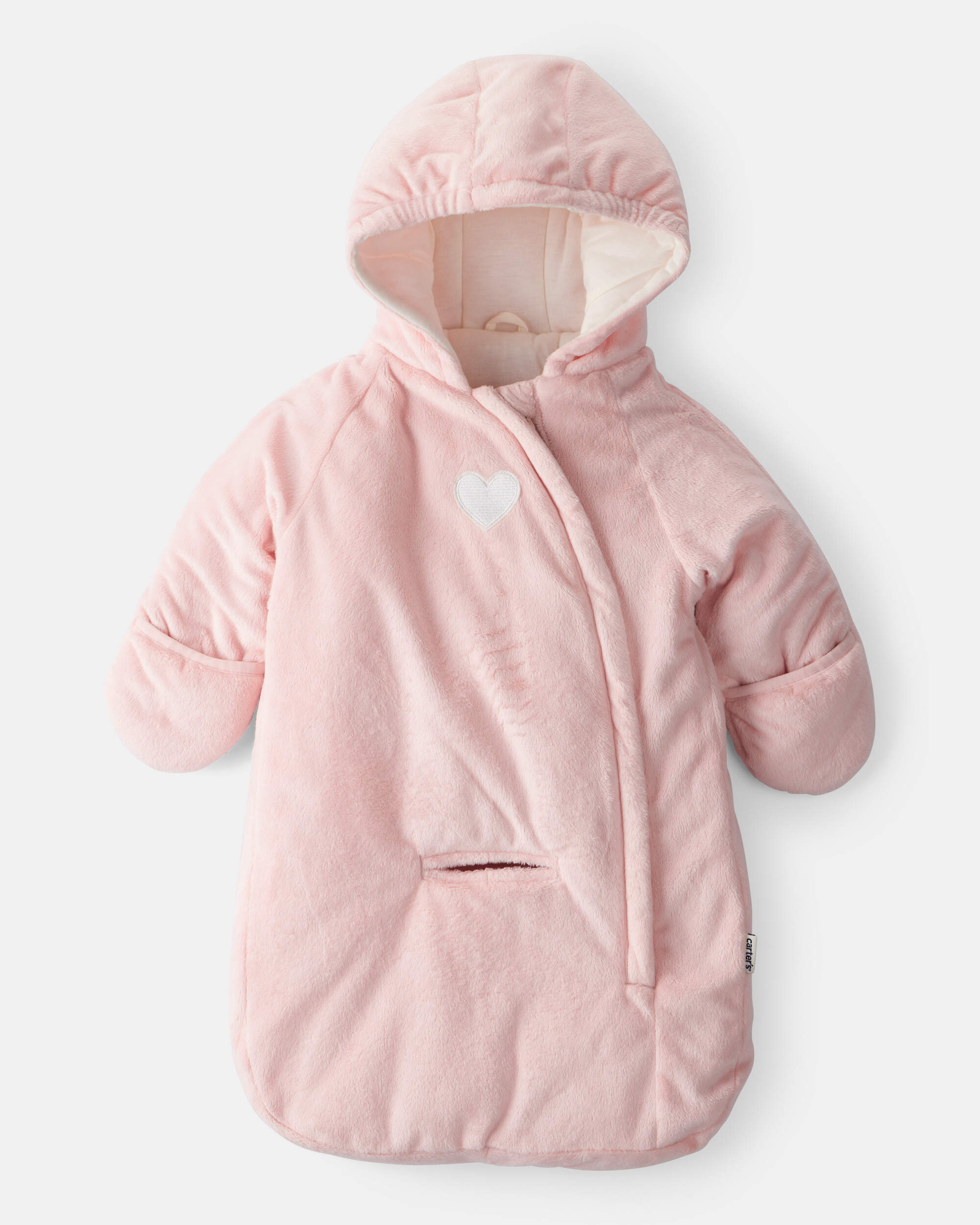 Baby Girl Zipper Heart Front Pram – Pink