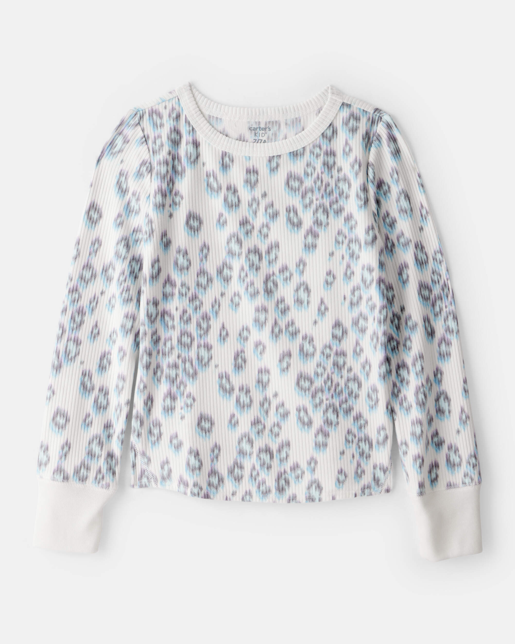 Girls Cheetah Active Rib Long-Sleeve Top