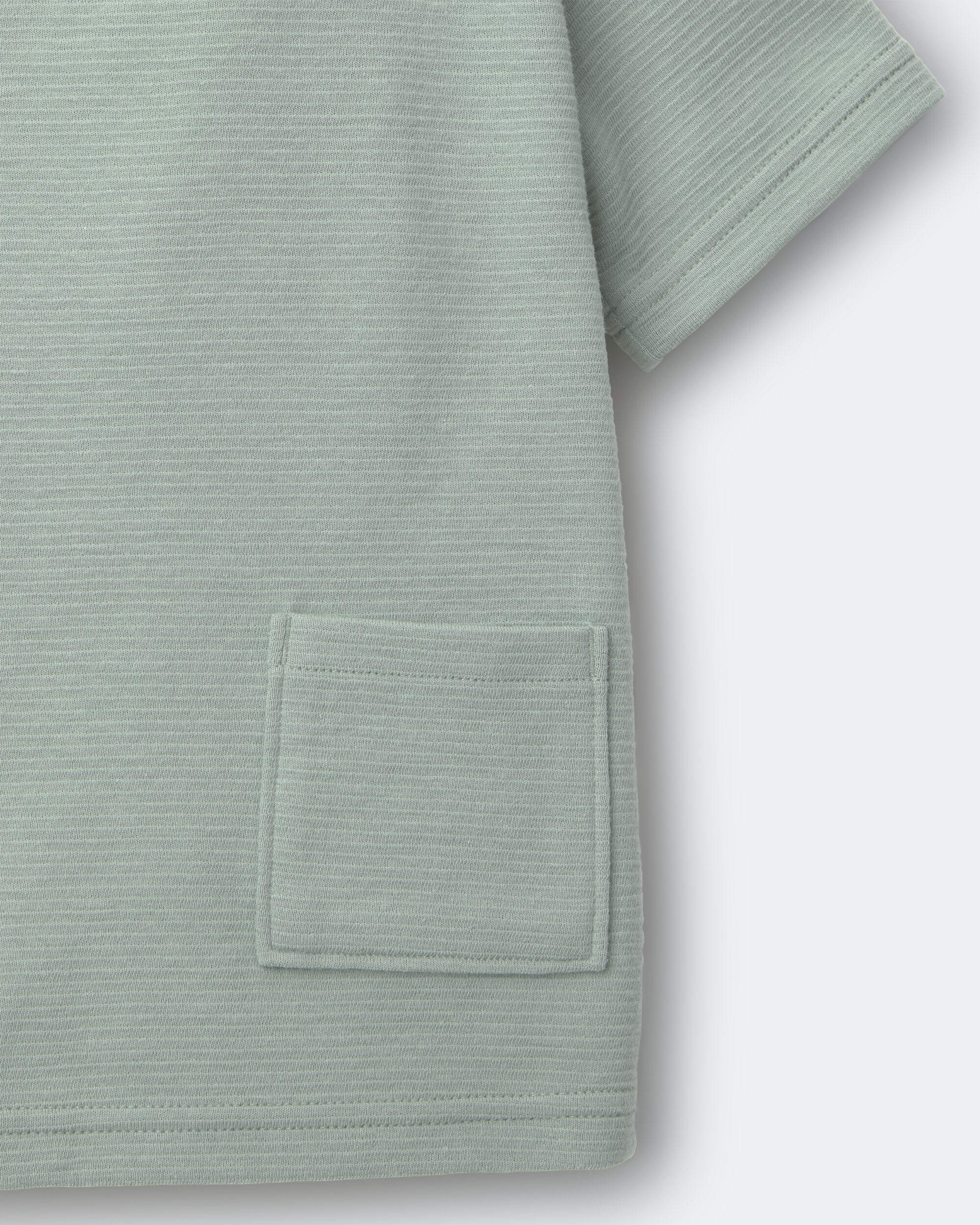 Toddler Boy Button-Front Tee with Pocket - Sage