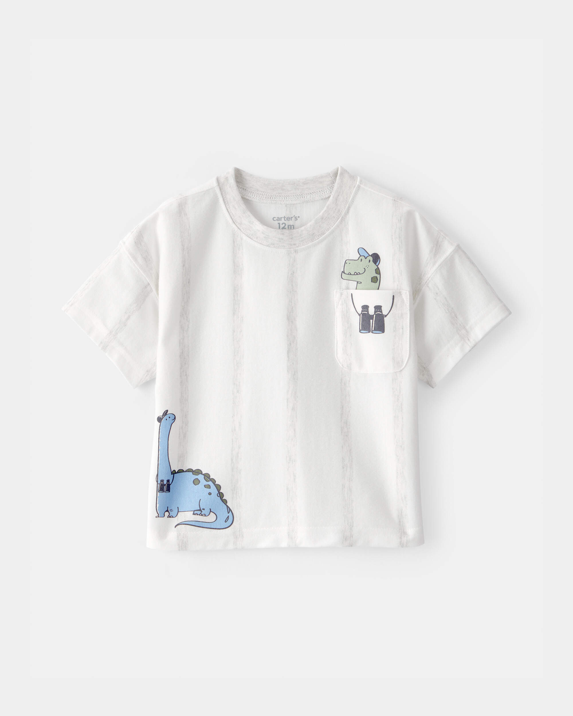 Baby Boy Dinosaur Graphic Tee - White