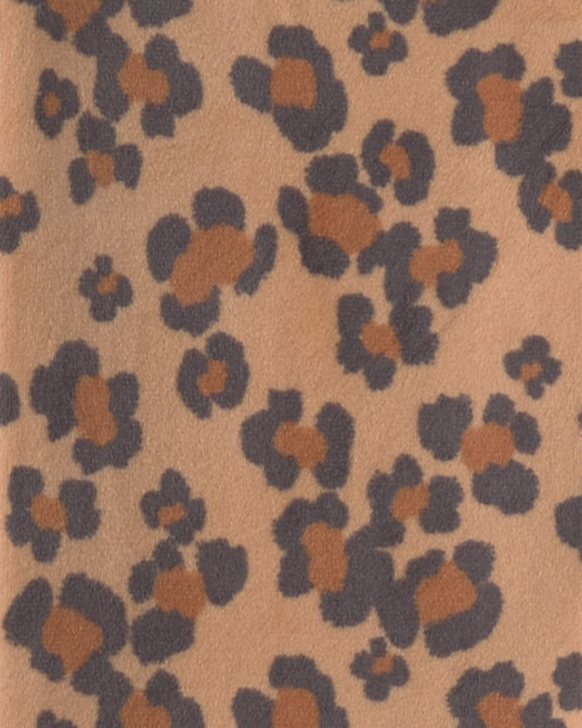 Girls 1-Piece Leopard DreamPlush Snug Fit Pyjama - Brown