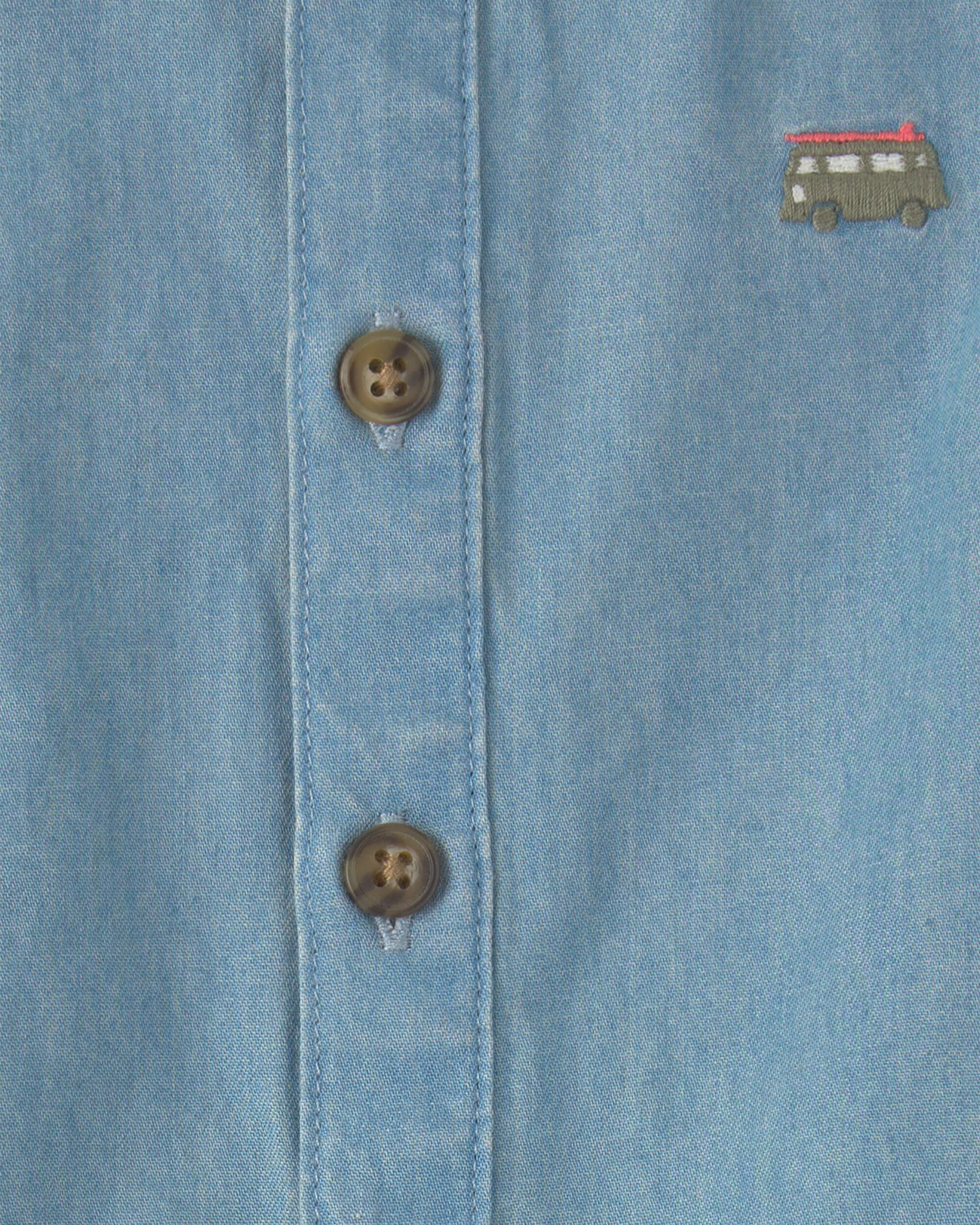 Baby Beach Cruiser Chambray Sleeveless Romper - Blue