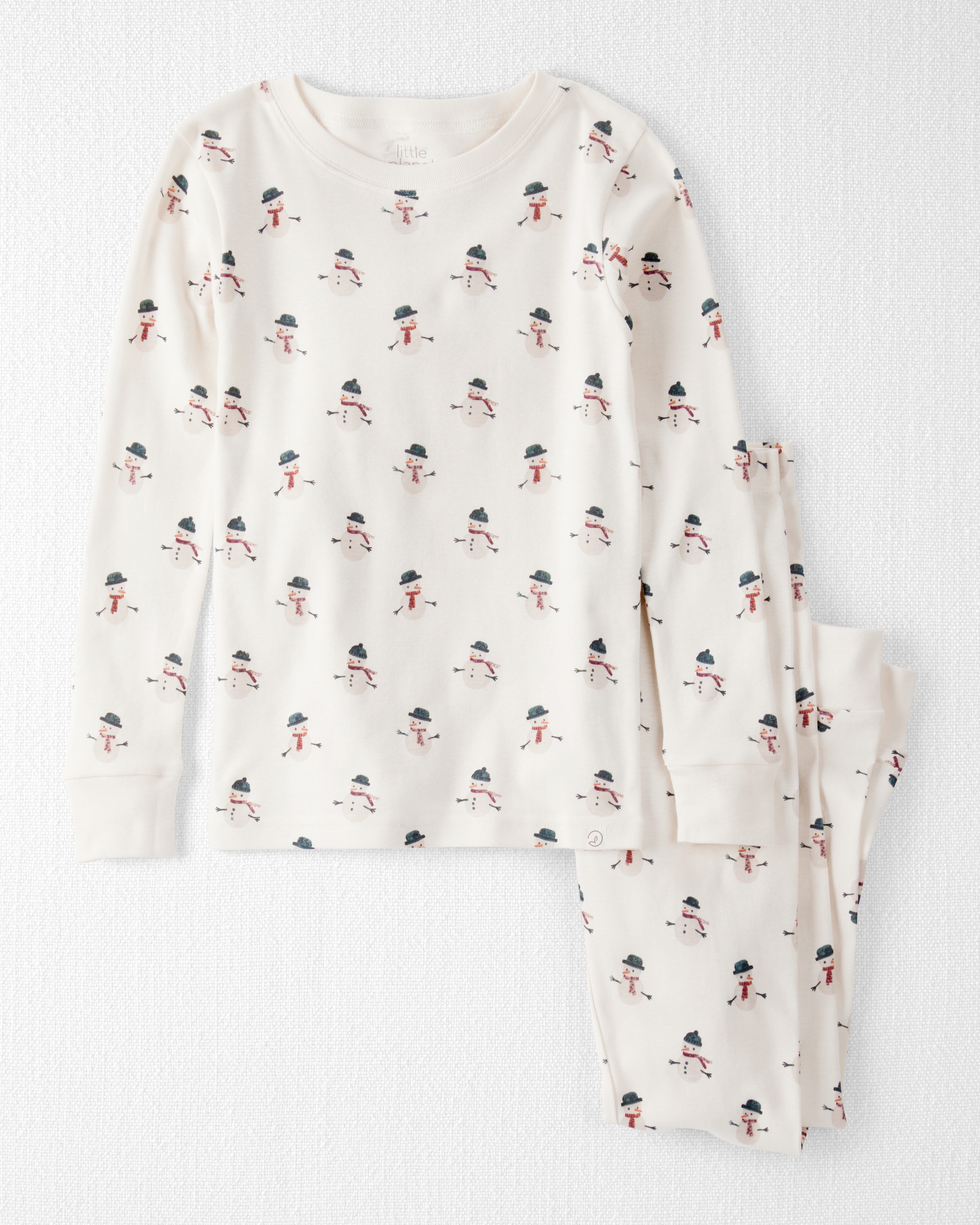 Kid Organic Cotton Snowman Print Pyjamas