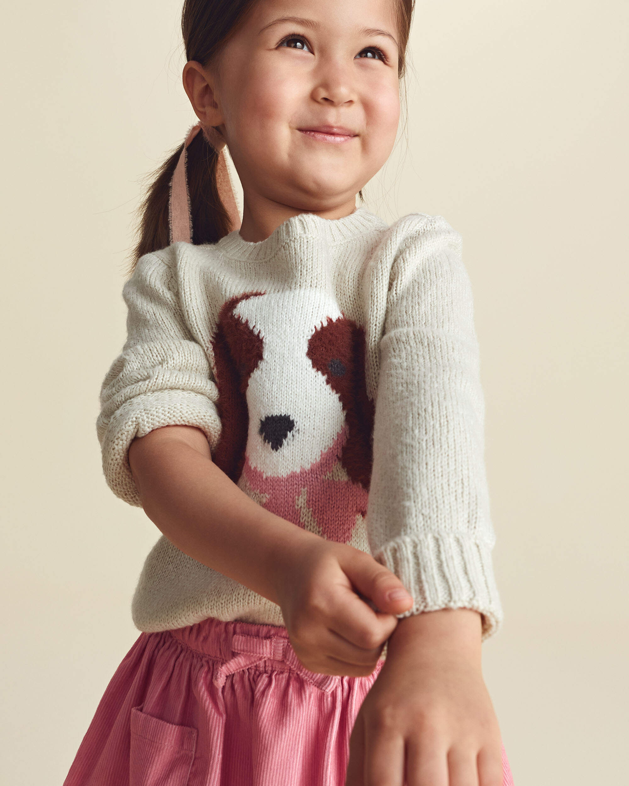 Toddler Girl Dog Sweater - Brown