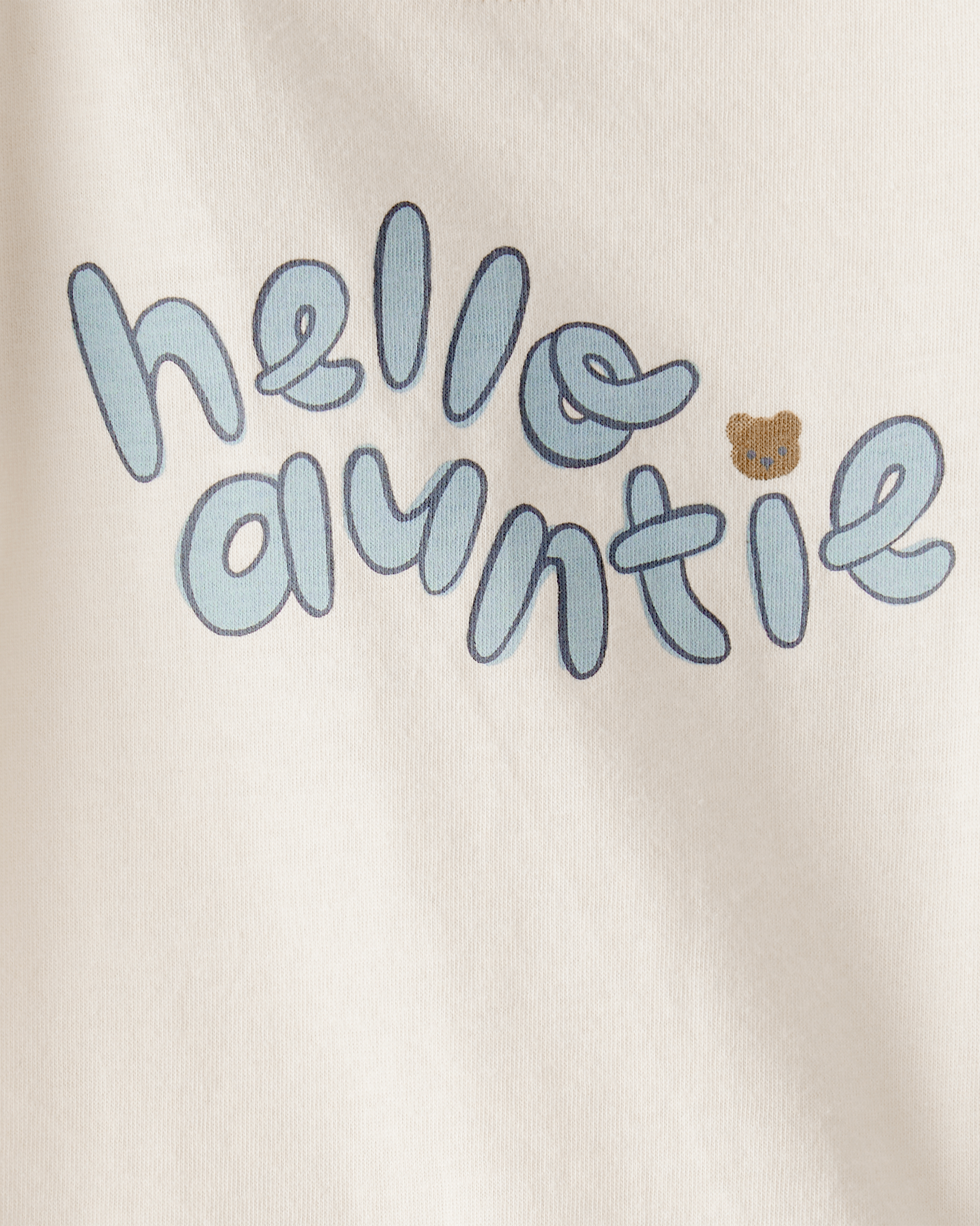 Baby 'Hello Auntie' Short-Sleeve Graphic Bodysuit - Cream