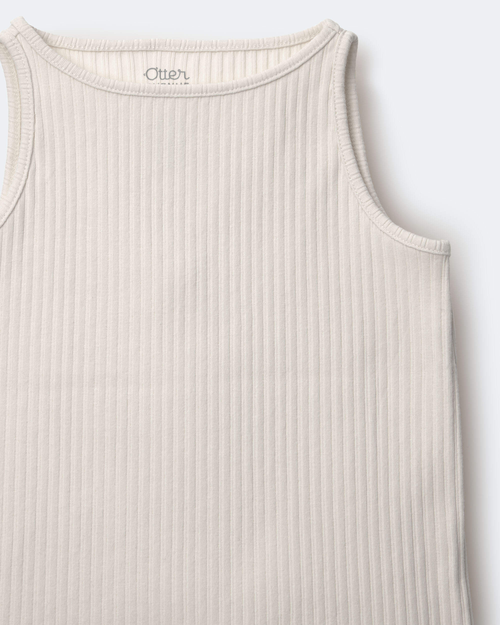 Toddler Girl Ribbed Playtime Tank - Cream