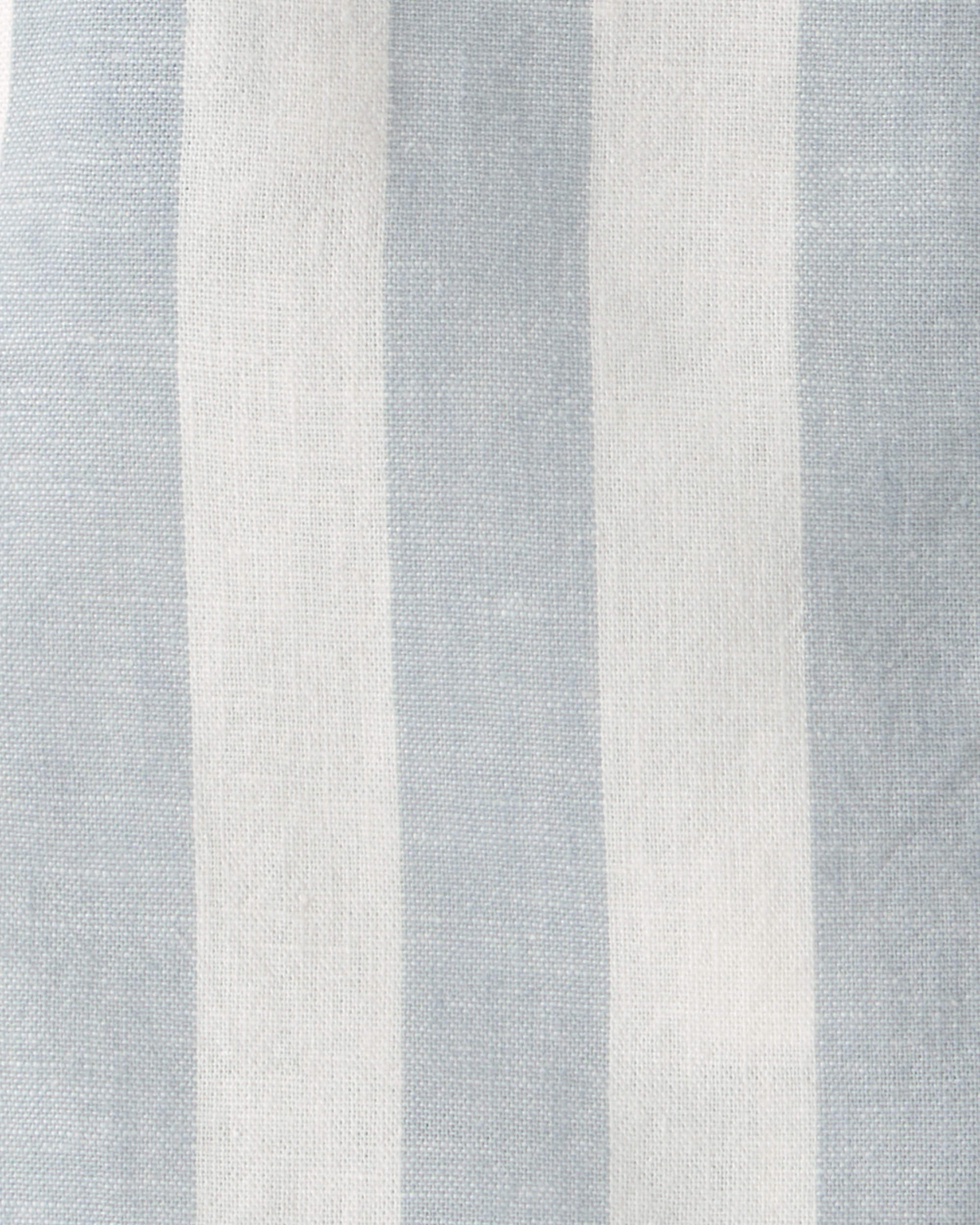 Baby Boy 2-Piece Stripe Romper Set - Blue/Ivory