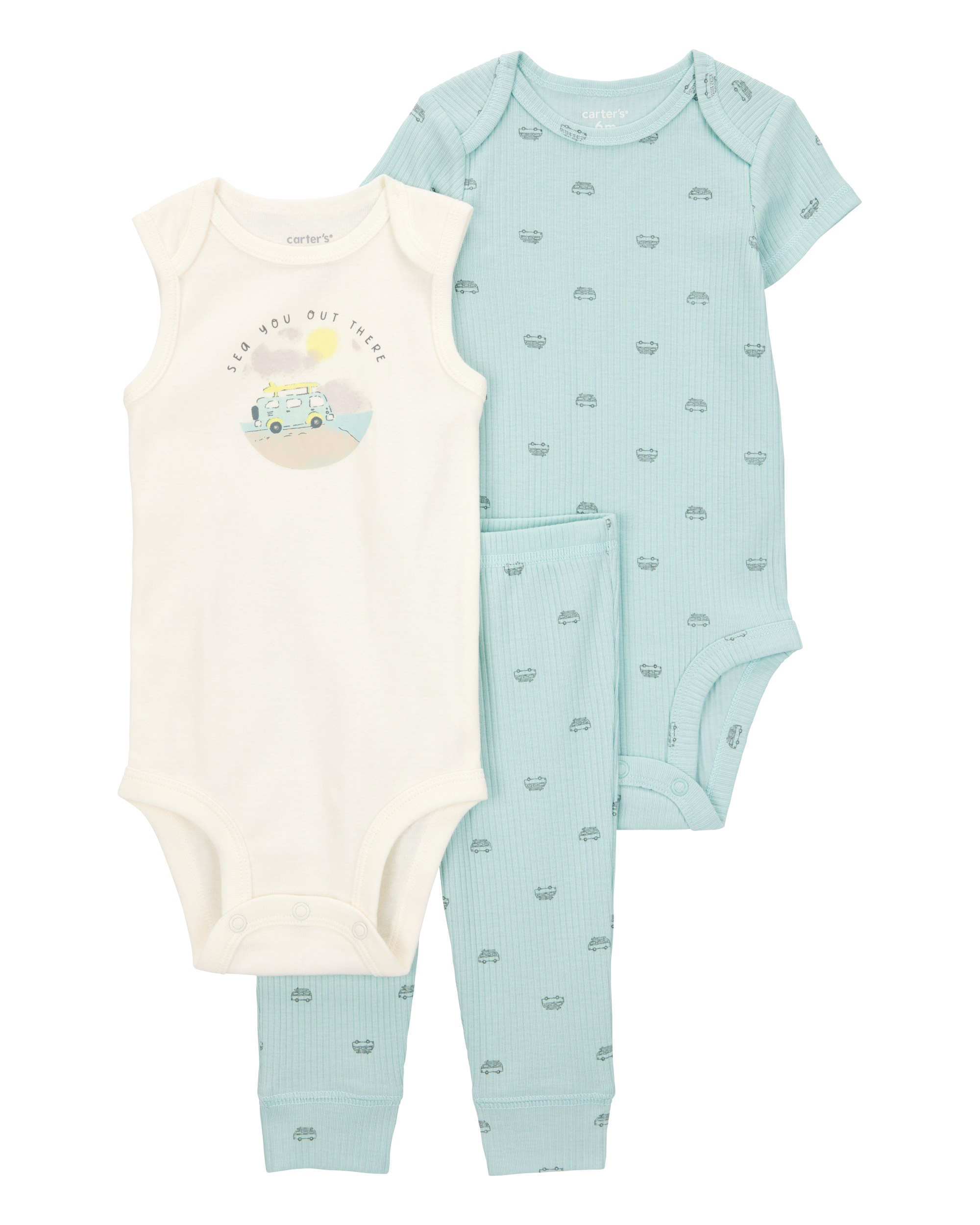 Baby Boy 3-Piece Bus Little Character Set®- Blue/White