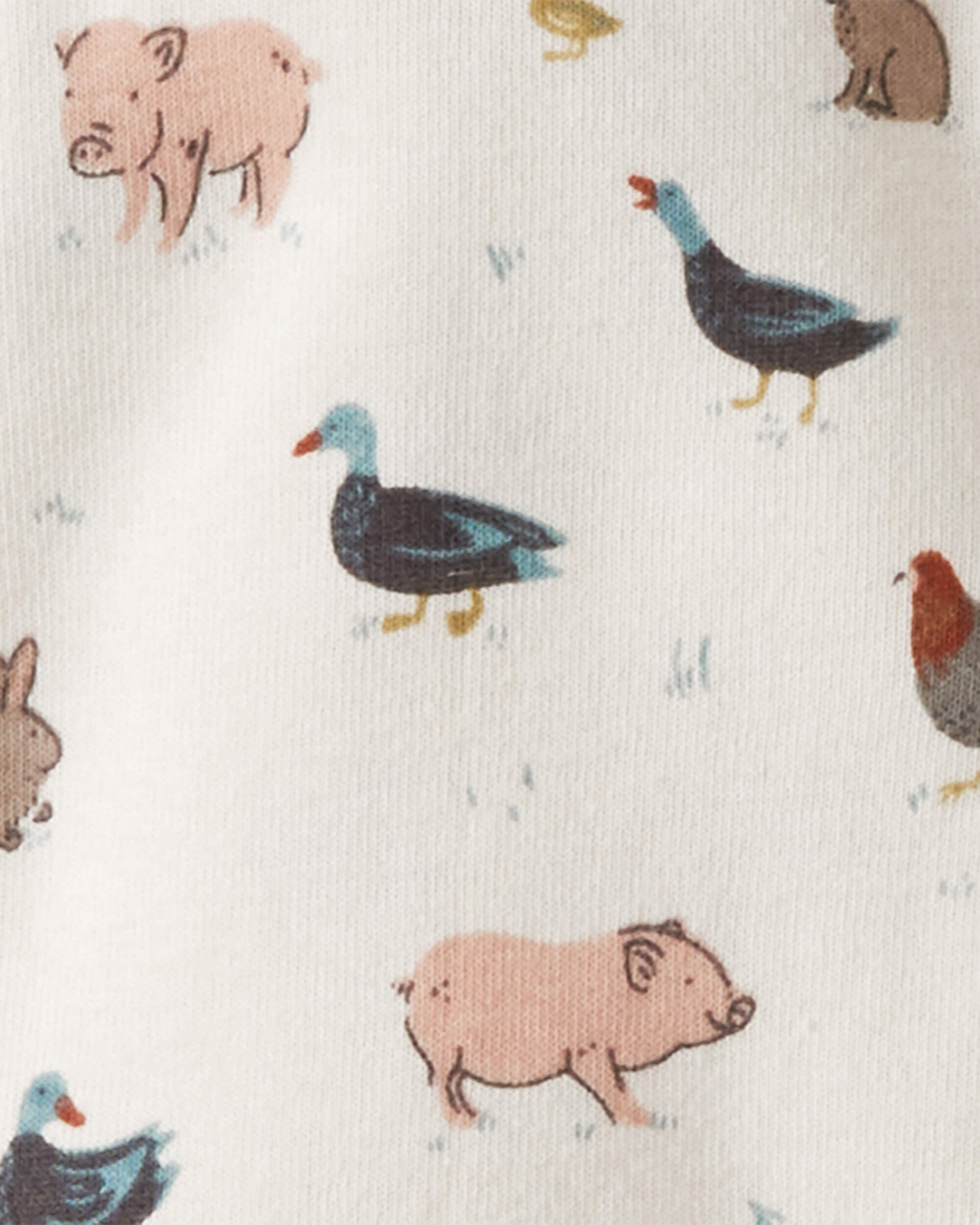 Baby Organic Cotton Sleepers Farm Friends