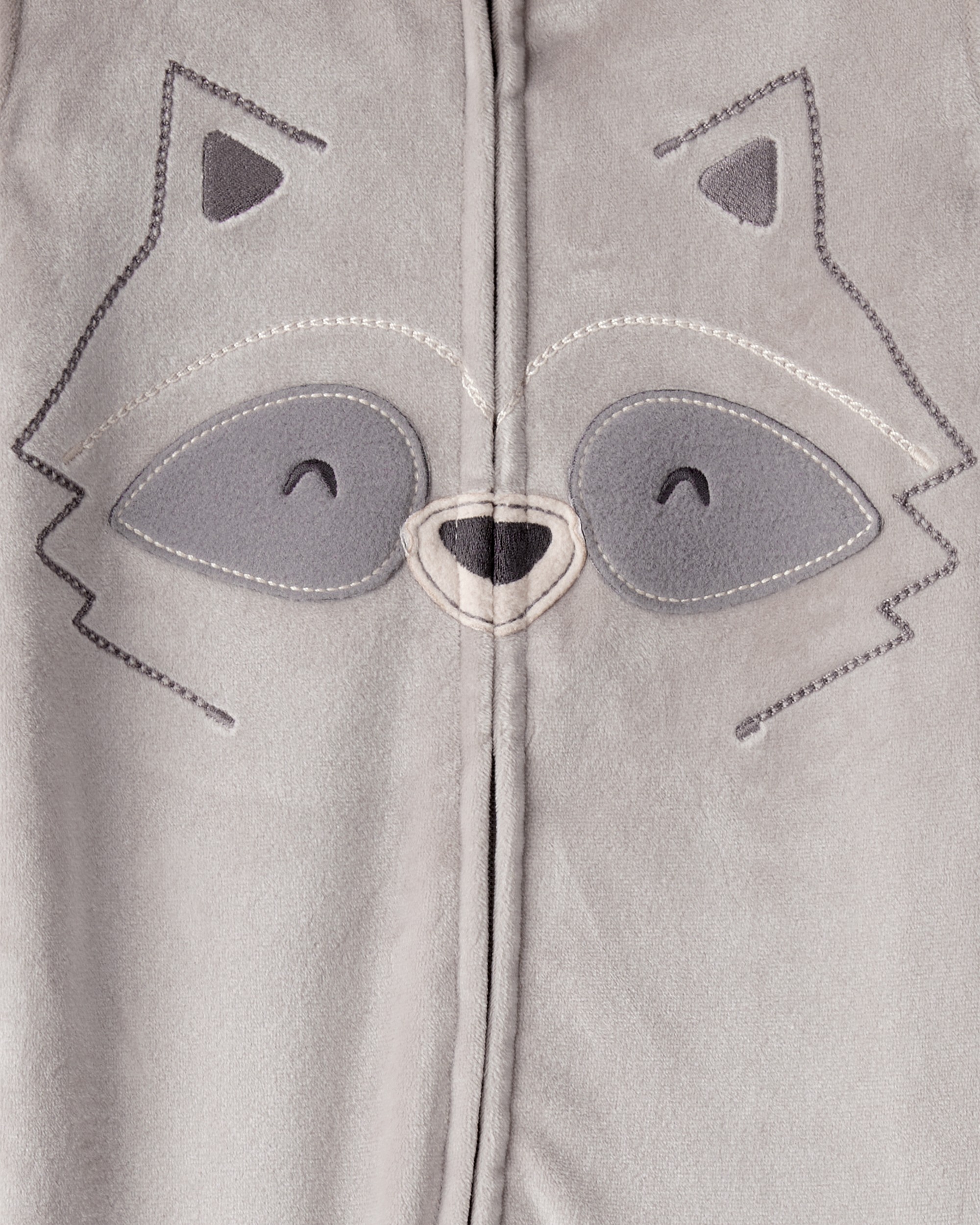 Baby Boy Raccoon DreamPlush Long-Sleeve Snug Fit 1-Piece pyjamas - Grey
