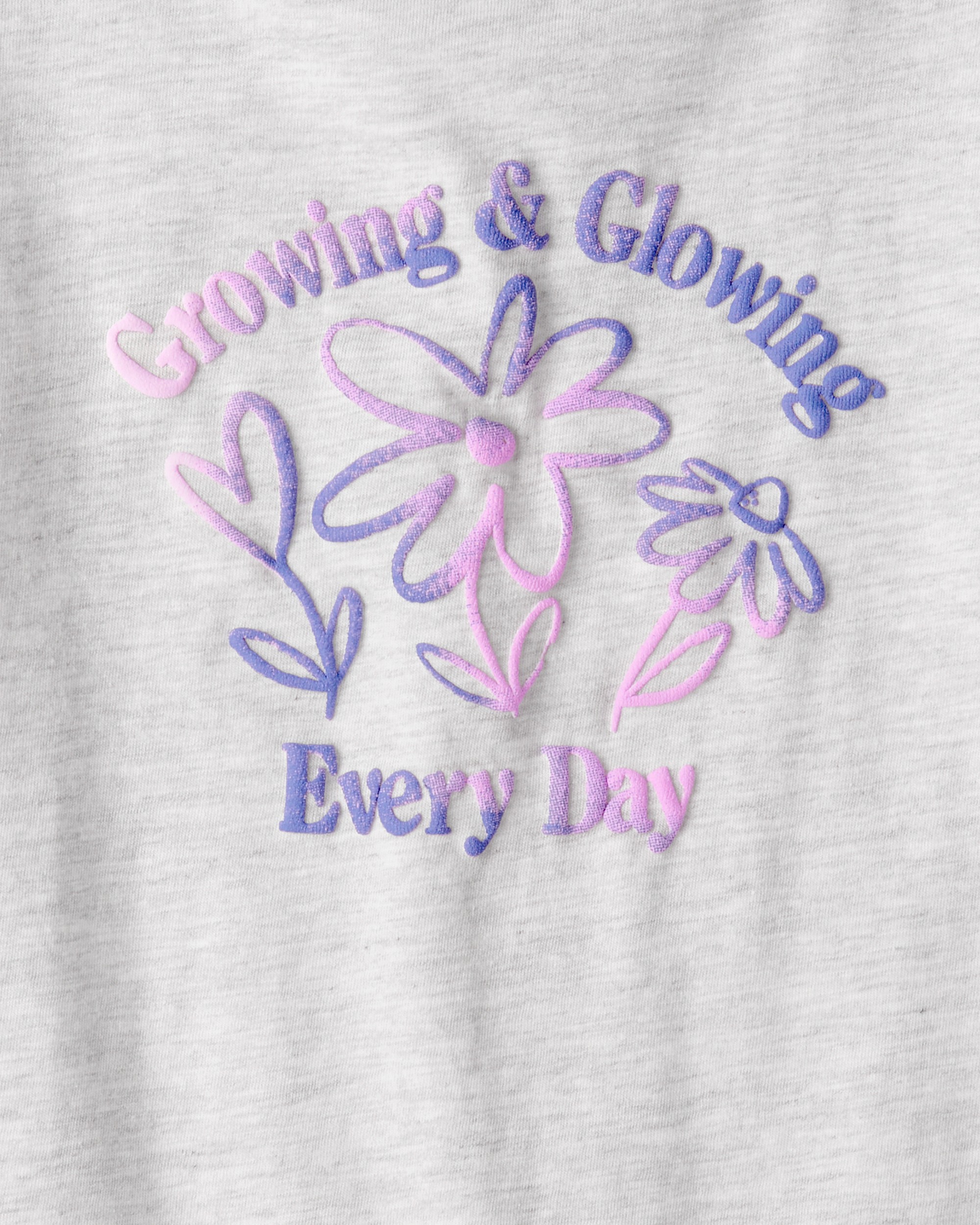 Girls Growing & Glowing Long-Sleeve Graphic Tee - Grey