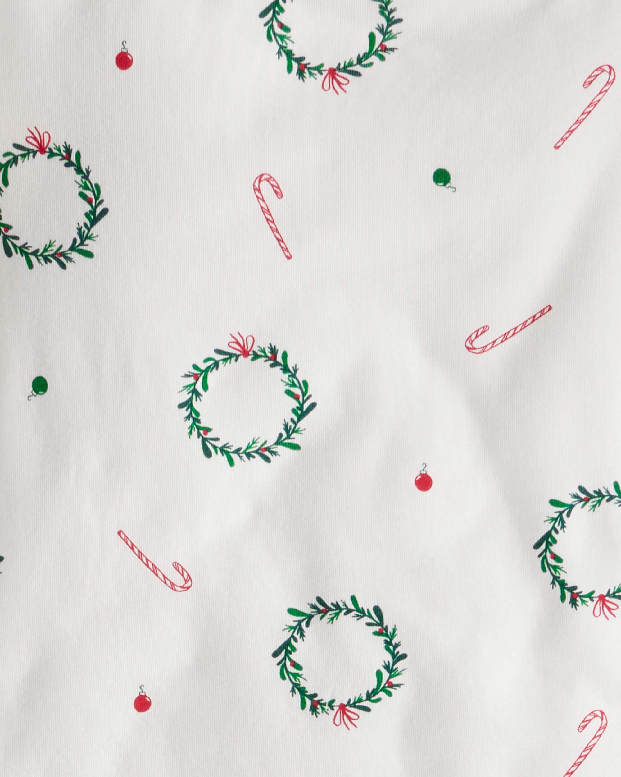 Kid Wreath PurelySoft Long-Sleeve Snug Fit 2-Piece Pajamas - White