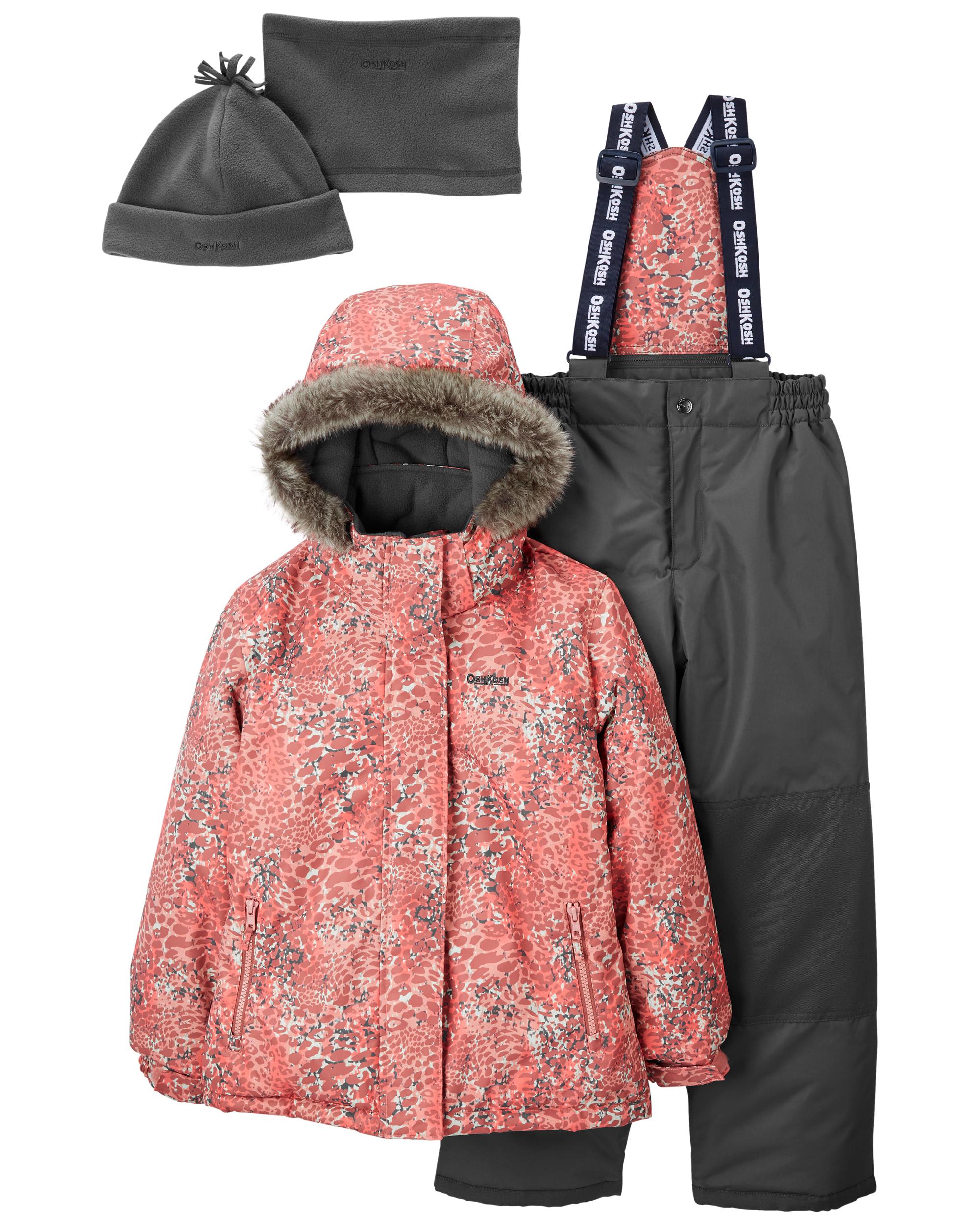 Combinaison Neige 2 Pièces Pour Enfant – Veste Matelassée + Pantalon à Bretelles, Léger Et Imperméable