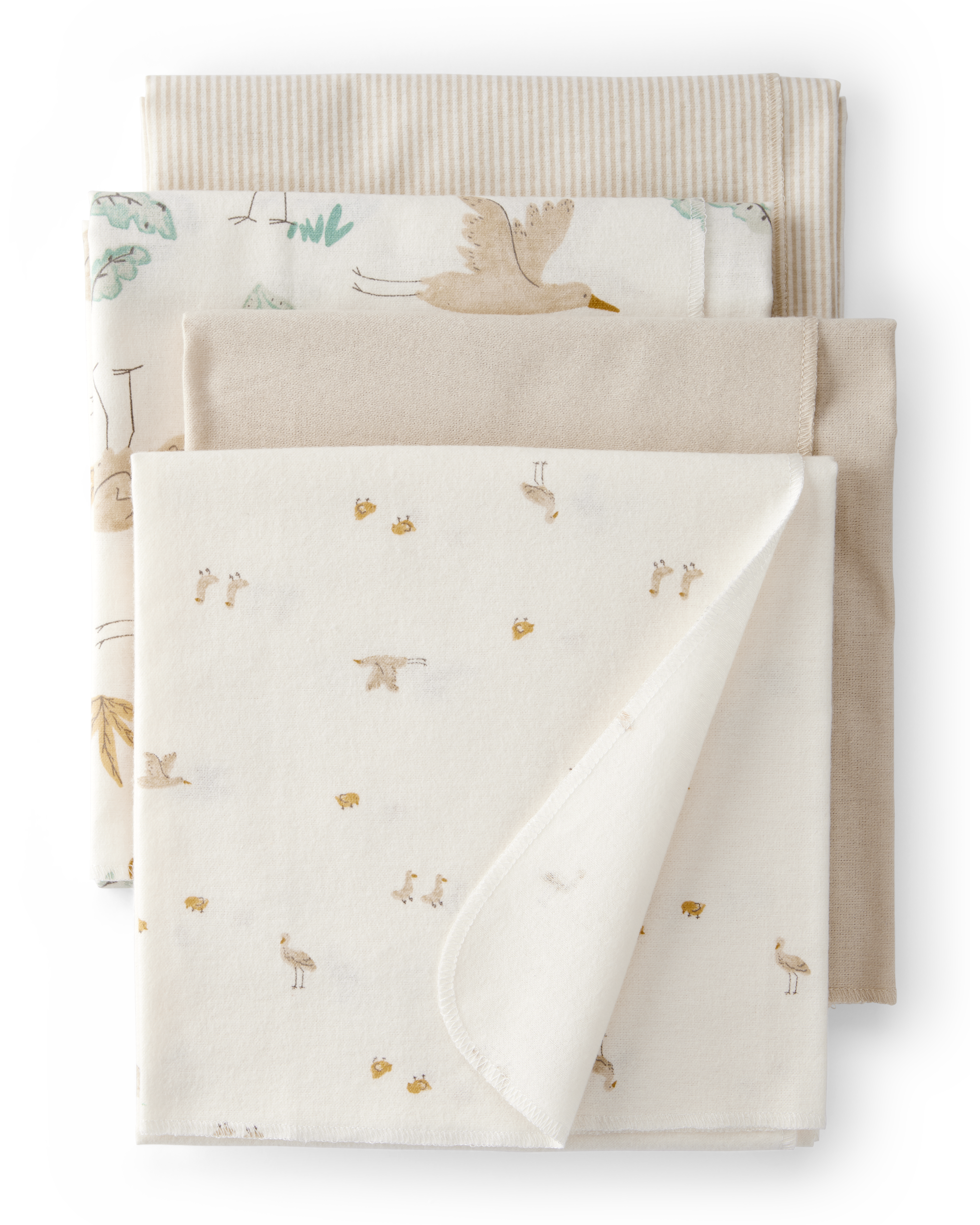 Baby 4-Pack Stork Print Receiving Blankets