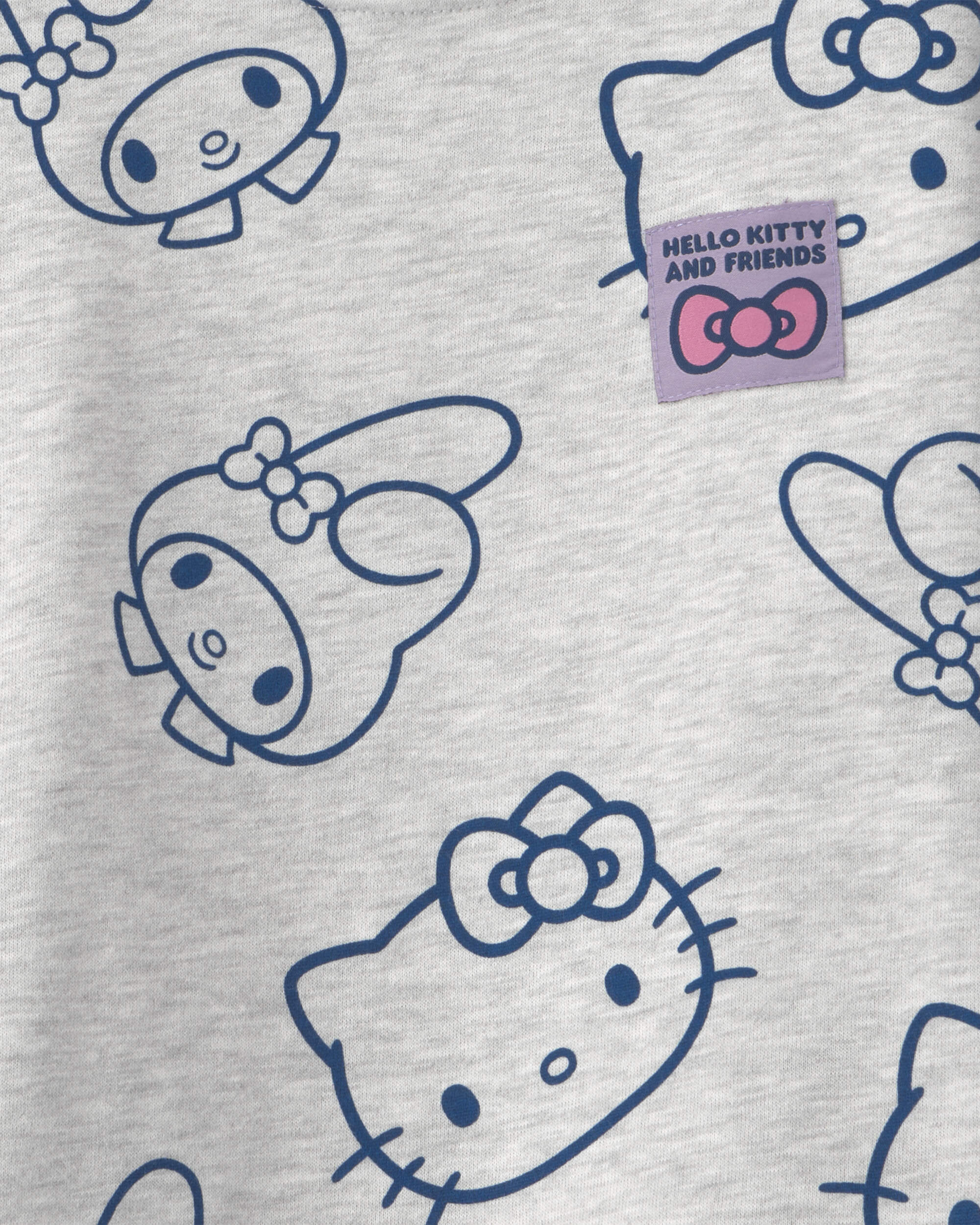 Girls Hello Kitty® Fleece Pullover Sweatshirt - Grey