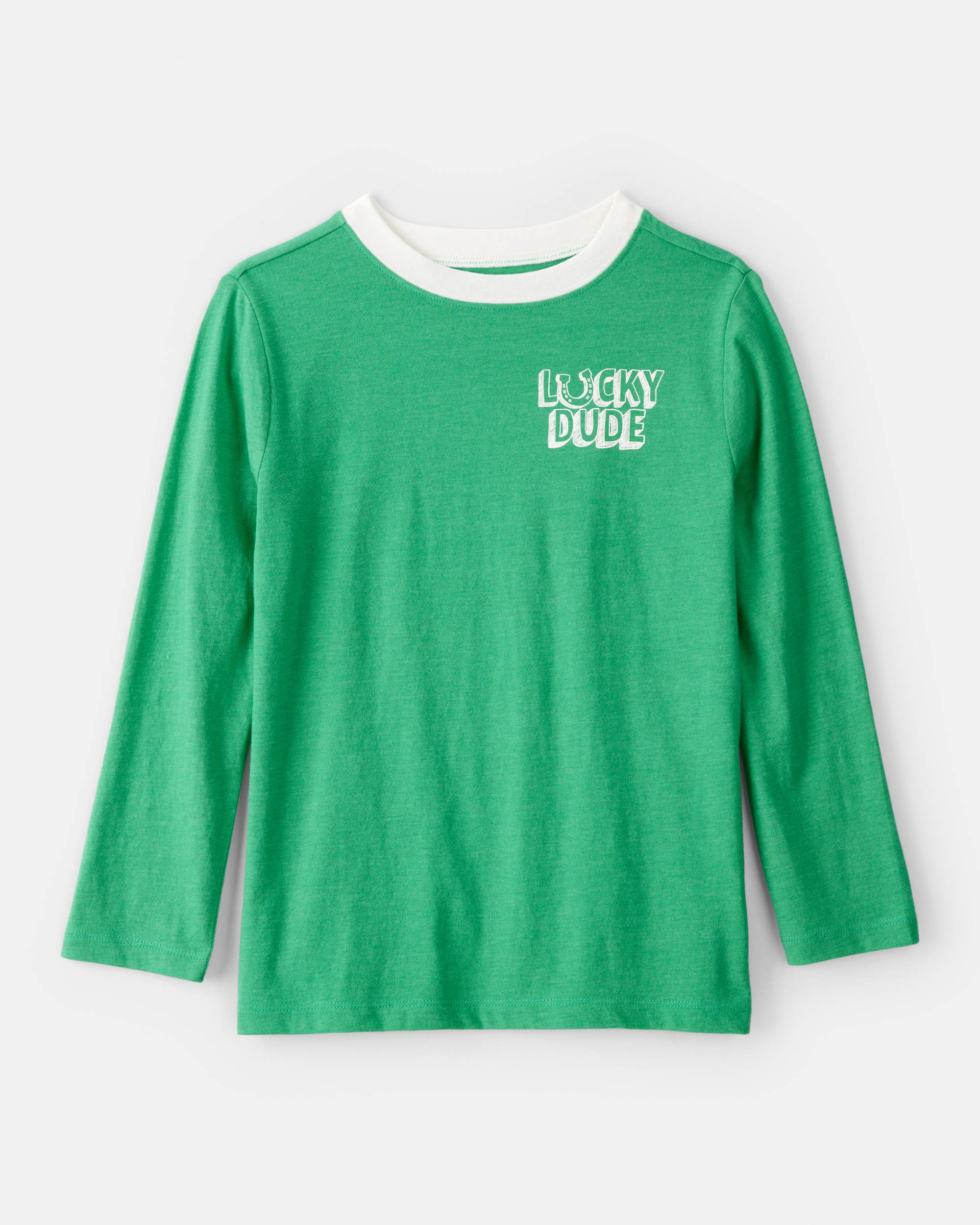 Boys Lucky Dude Long-Sleeve Graphic Tee - Green