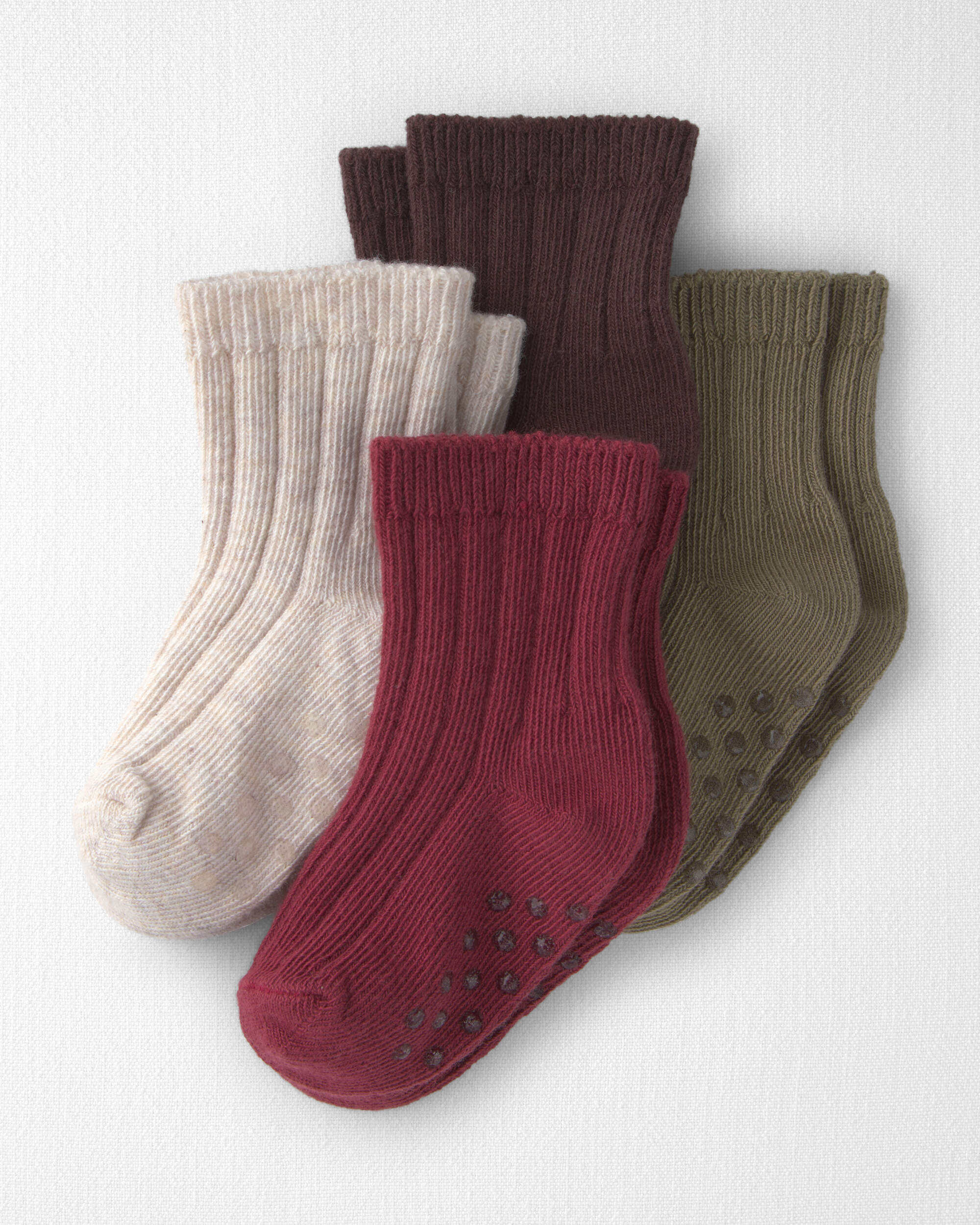 Baby 4-Pack No-Slip Ankle Socks Made with Organic Cotton