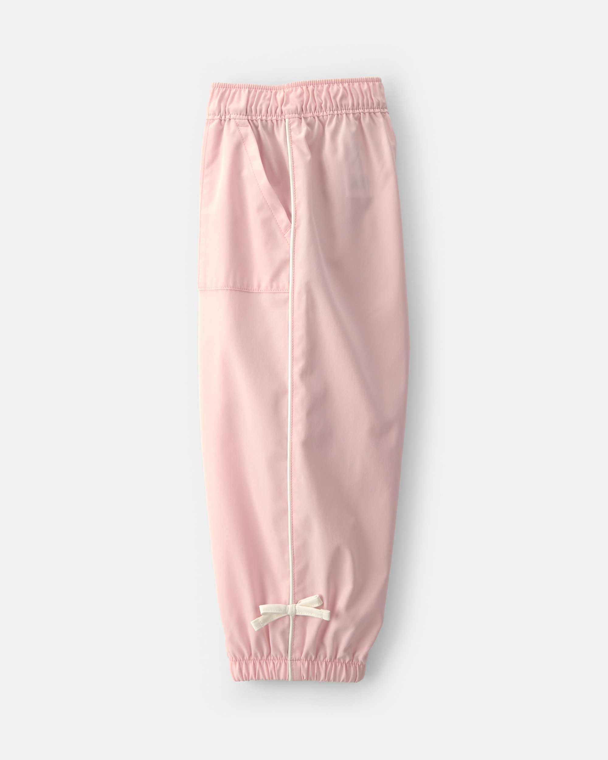 Toddler Girl Bow-Cuff Poplin Joggers - Pink