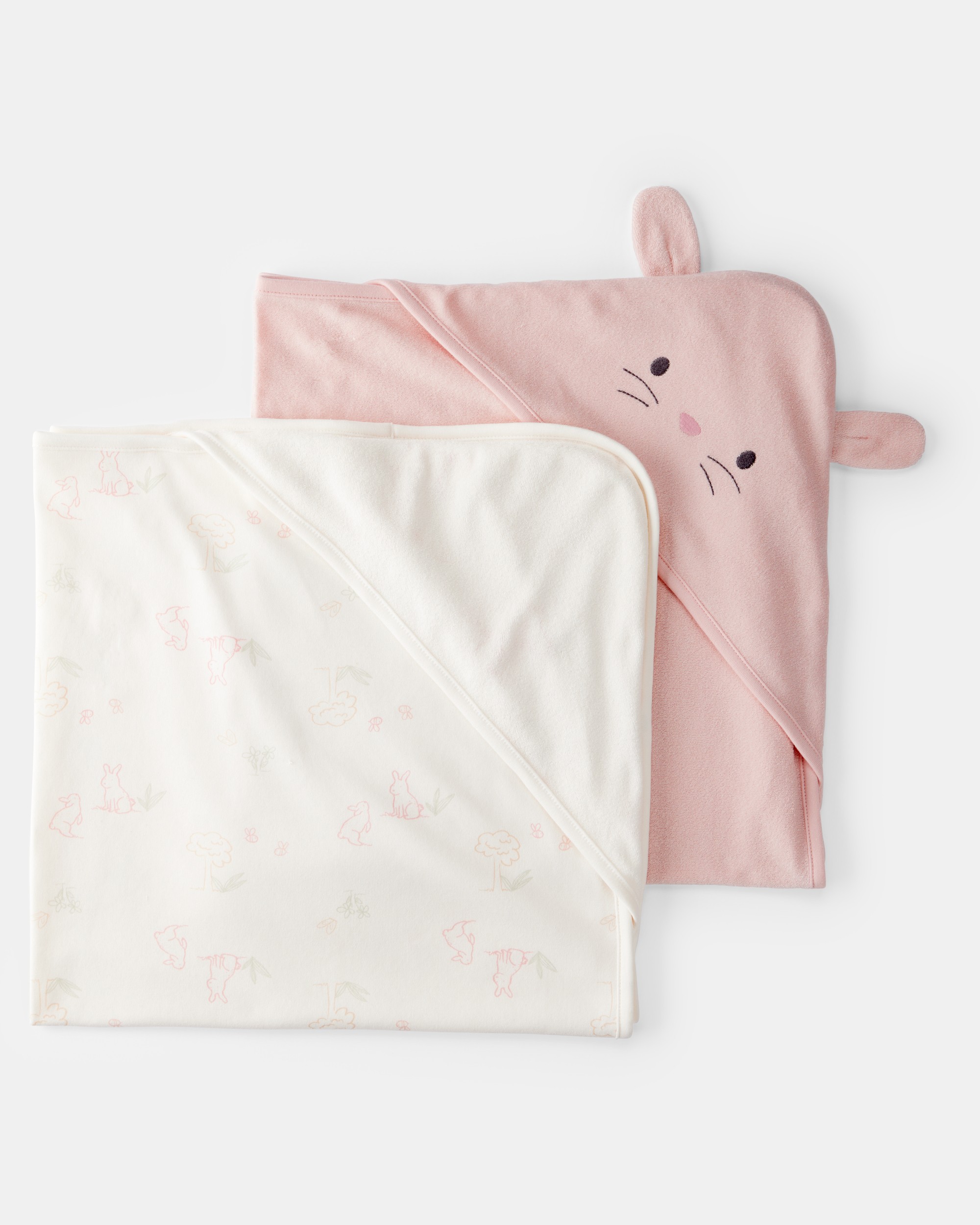 Baby Girl 2-Pack Hooded Towels