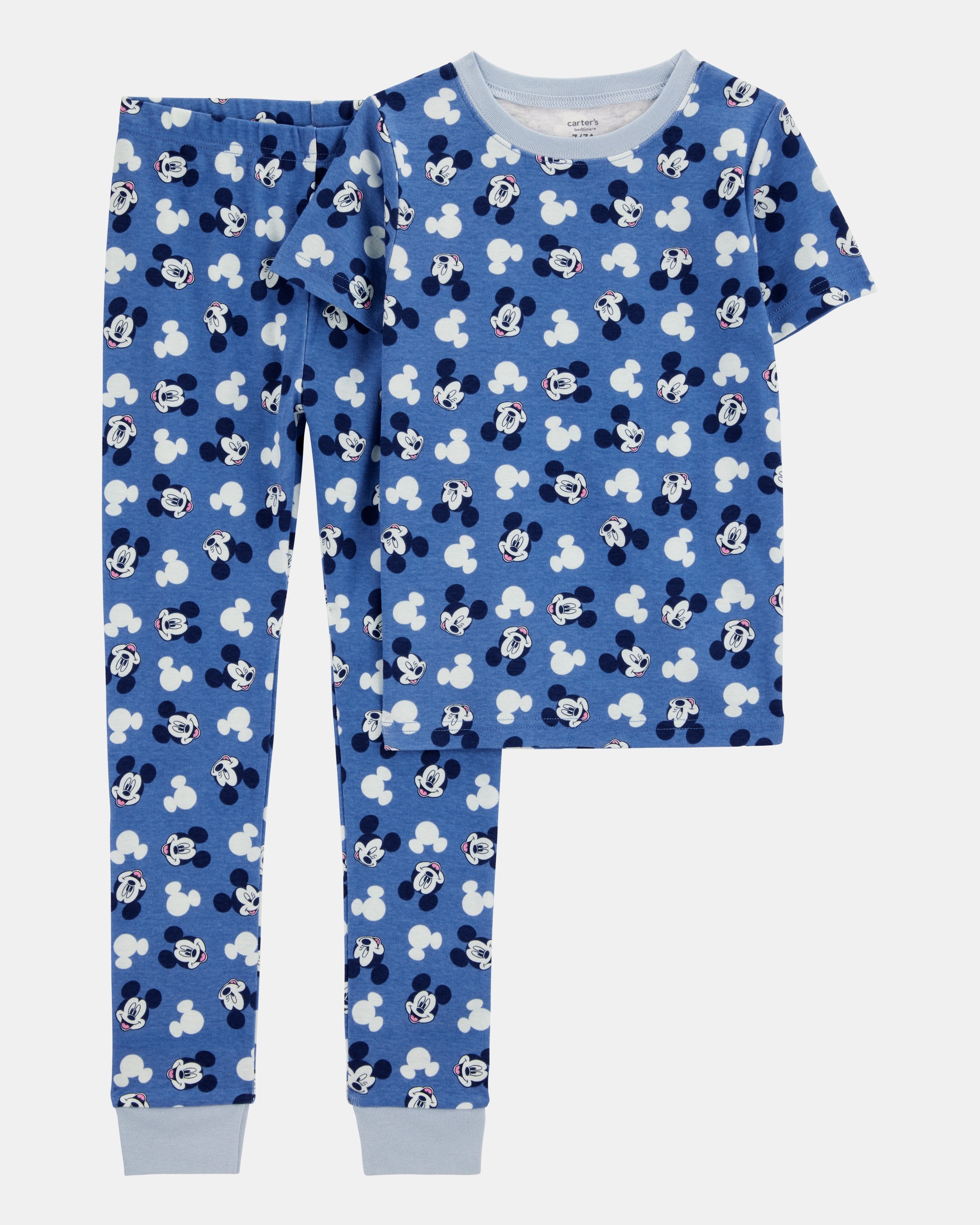 Kid Disney© Mickey Mouse Snug Fit Cotton 2-Piece Pyjamas - Navy