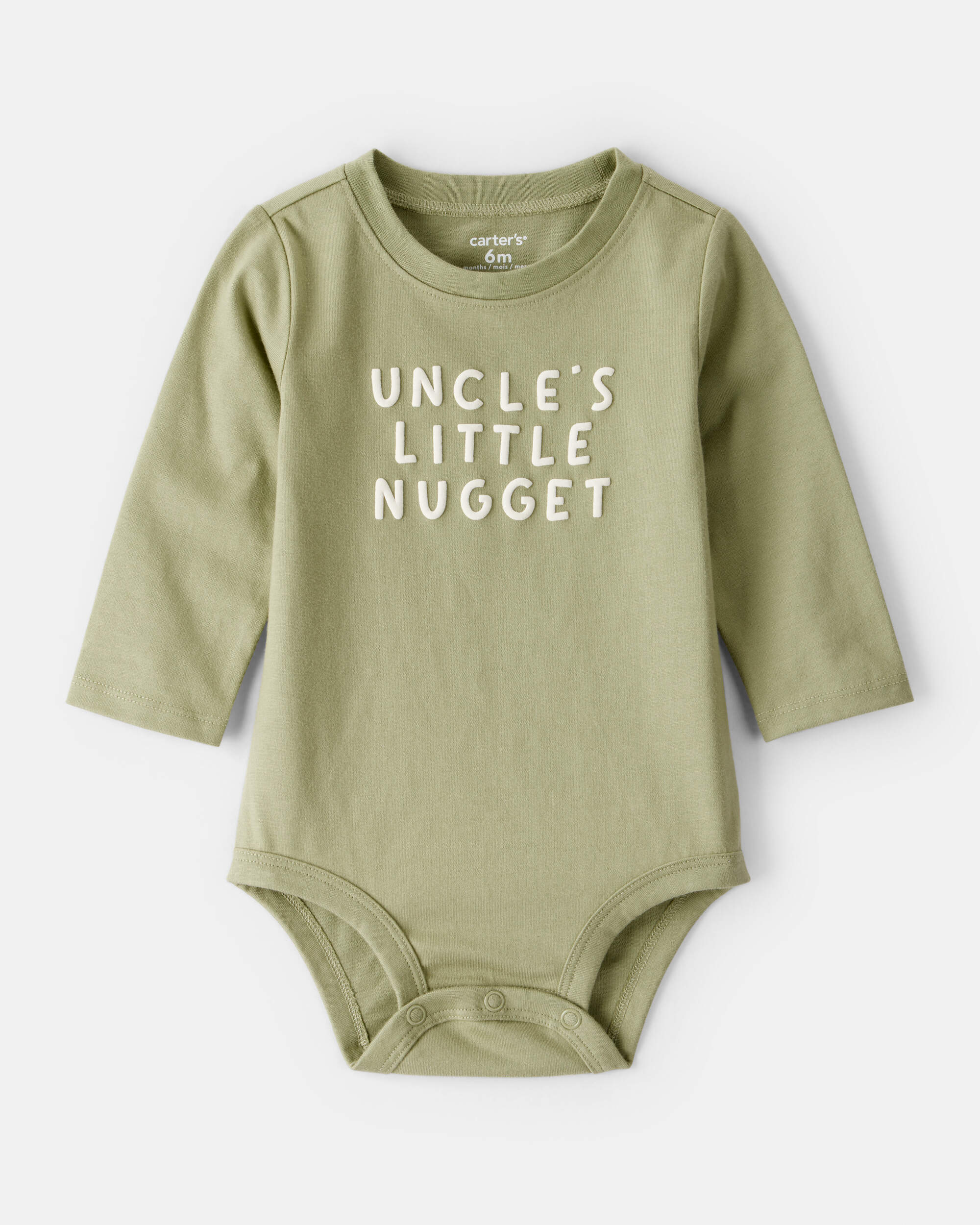 Baby Boy Uncles Little Nugget Long-Sleeve Graphic Bodysuit - Green