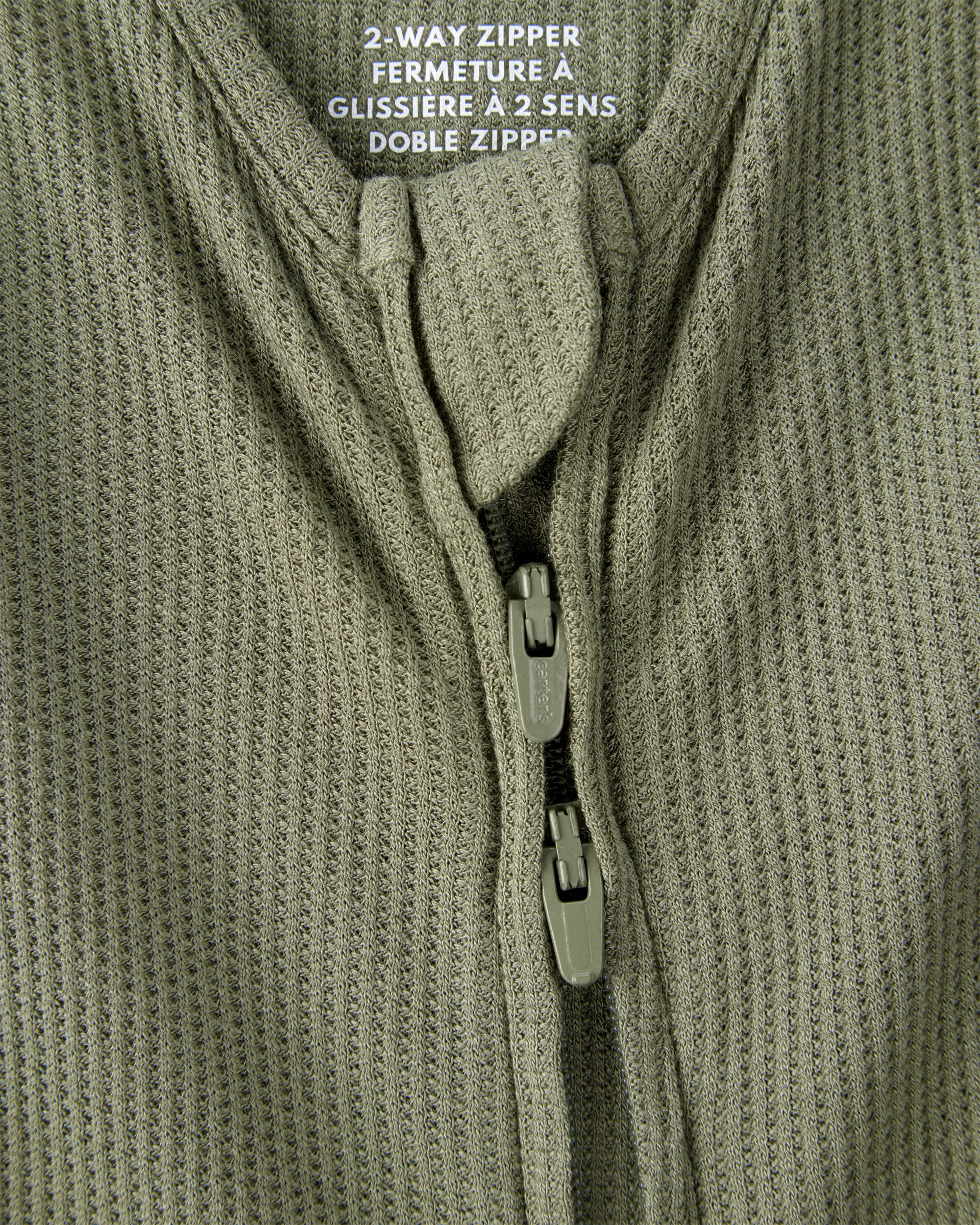 Baby Boy Solid 2-Way Zip PurelySoft Sleeper - Green